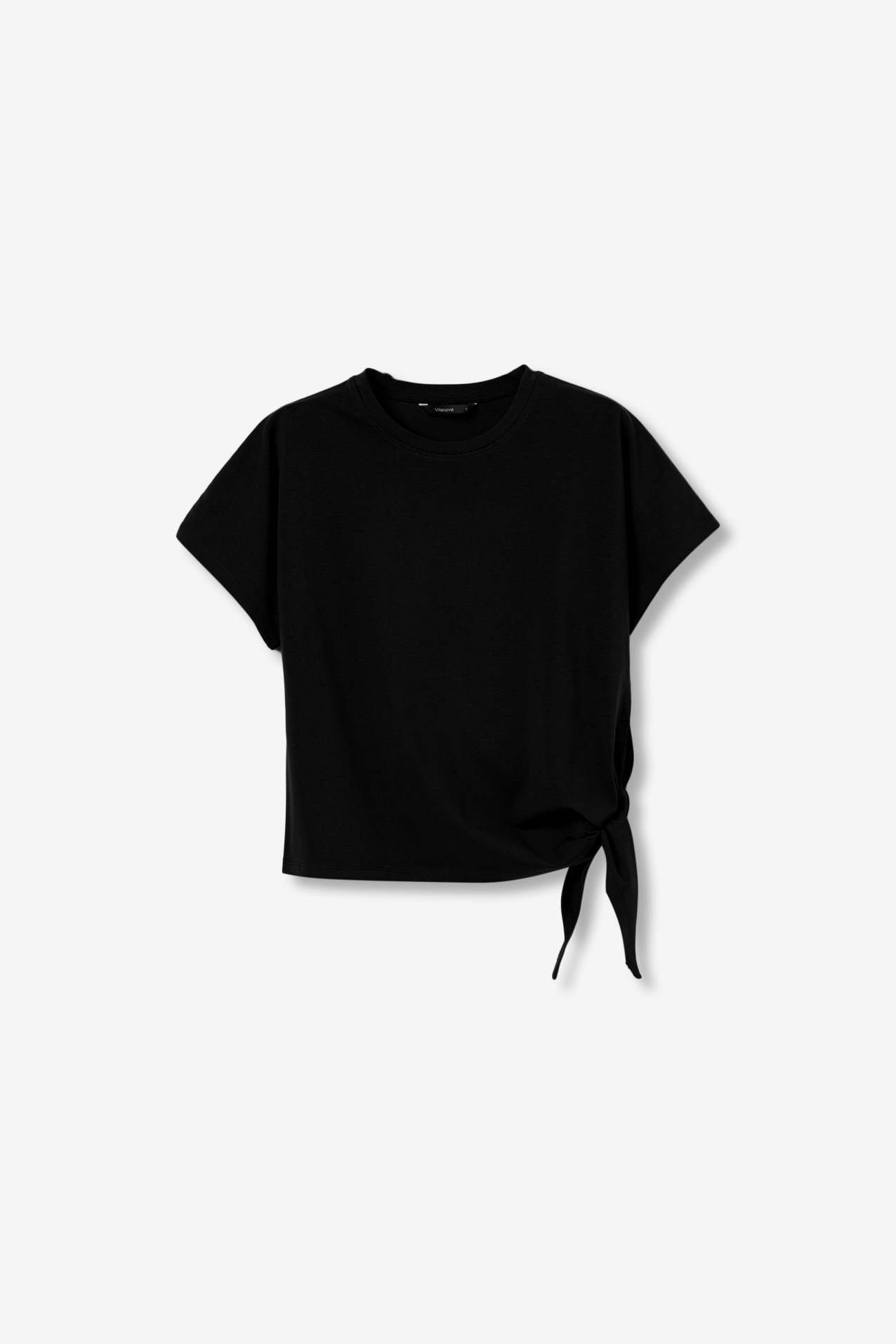 T-shirt preta com n� lateral