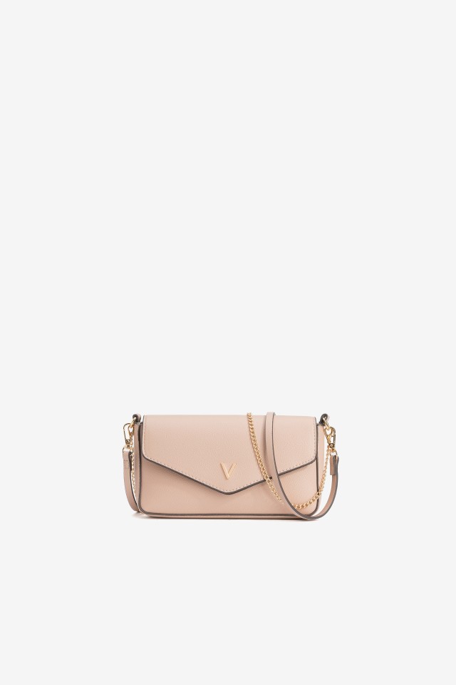 Cartera rosa claro con cadena