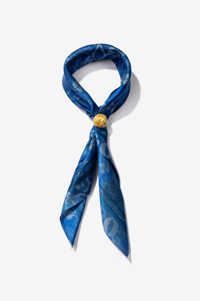 Blue Pattern Skinny Bandana