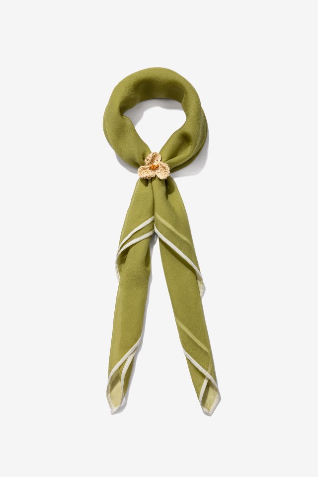 Green Bandana With Flower Detail