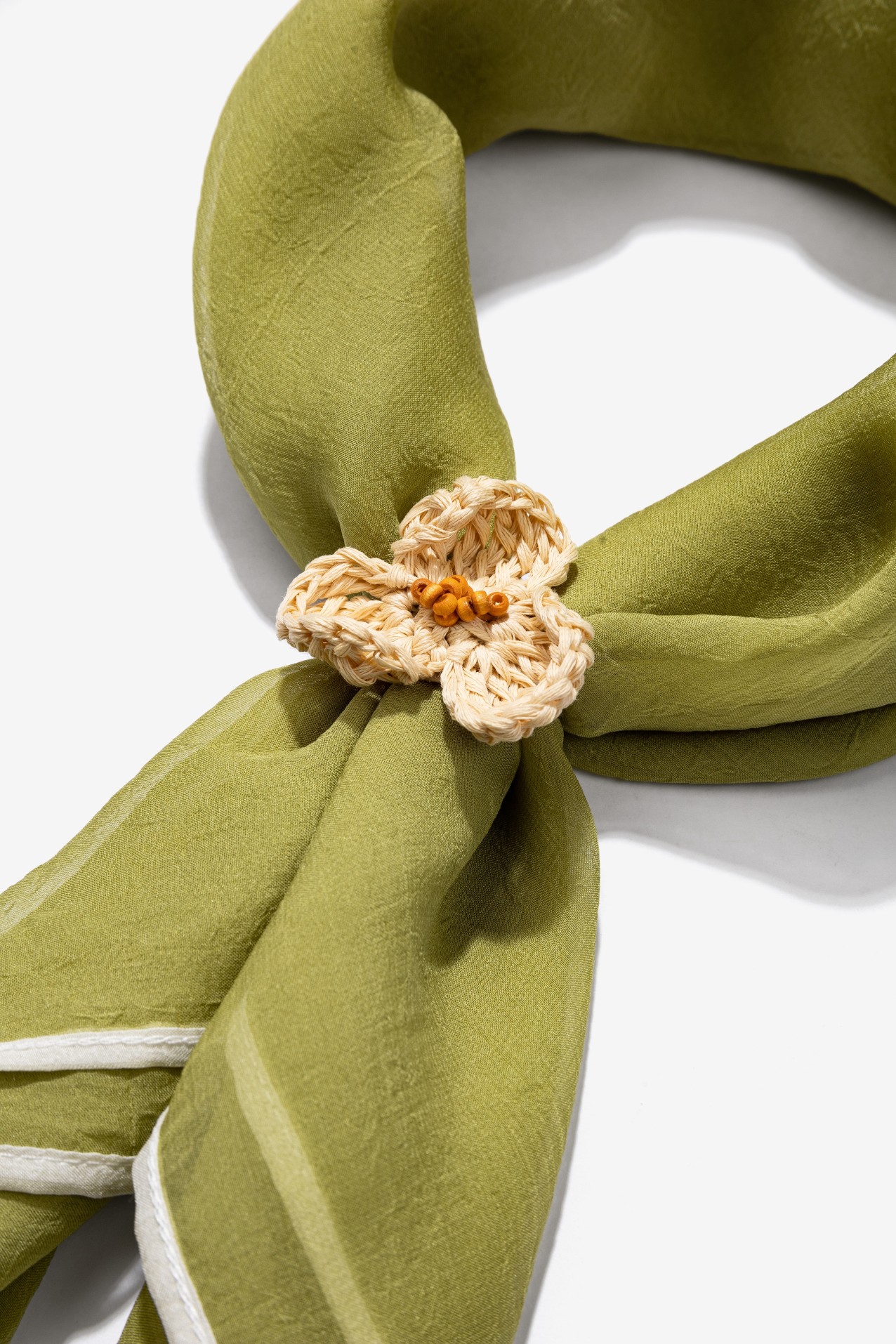 Green Bandana With Flower Detail