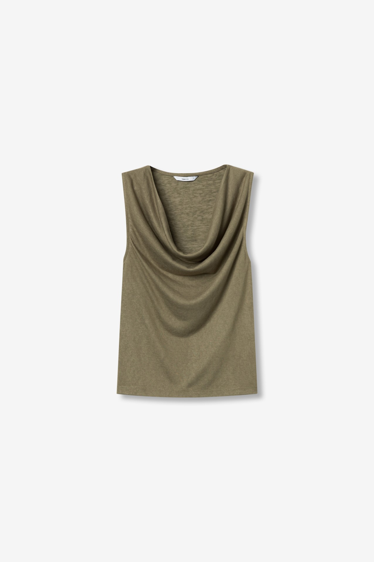 Camiseta verde cuello drapeado