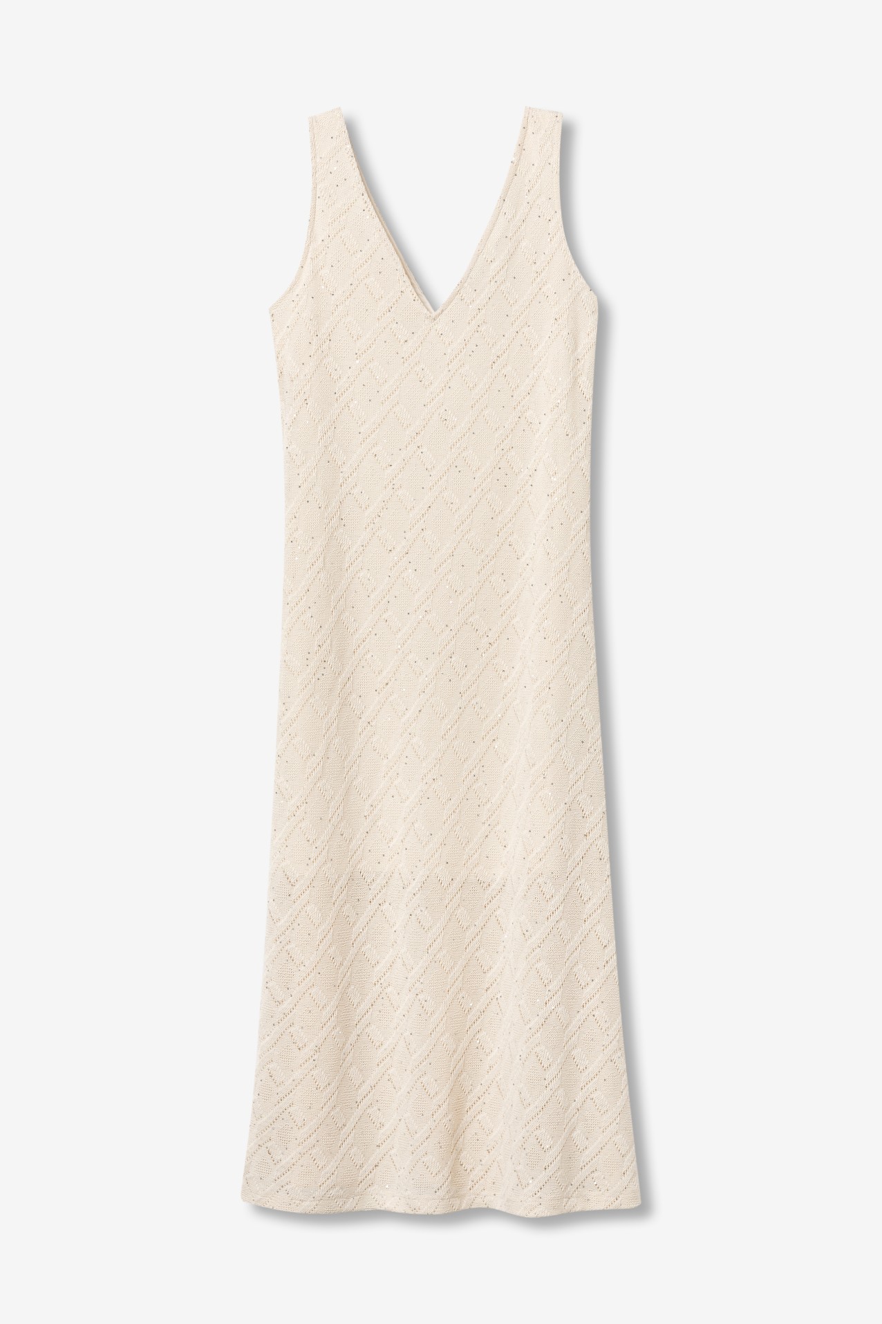 Ivory Sleeveless Knit Dress