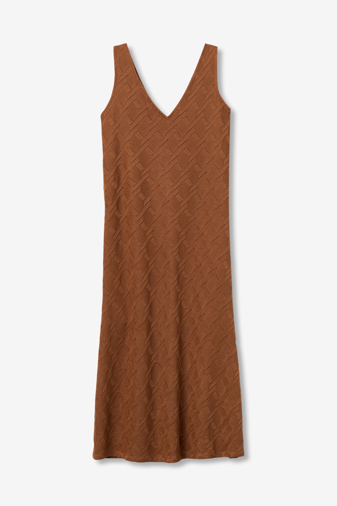Textured Midi Orange Dress