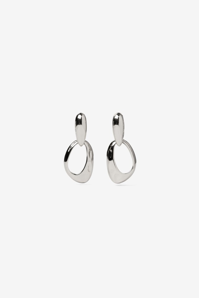 Minimal Irregular Silver Earrings