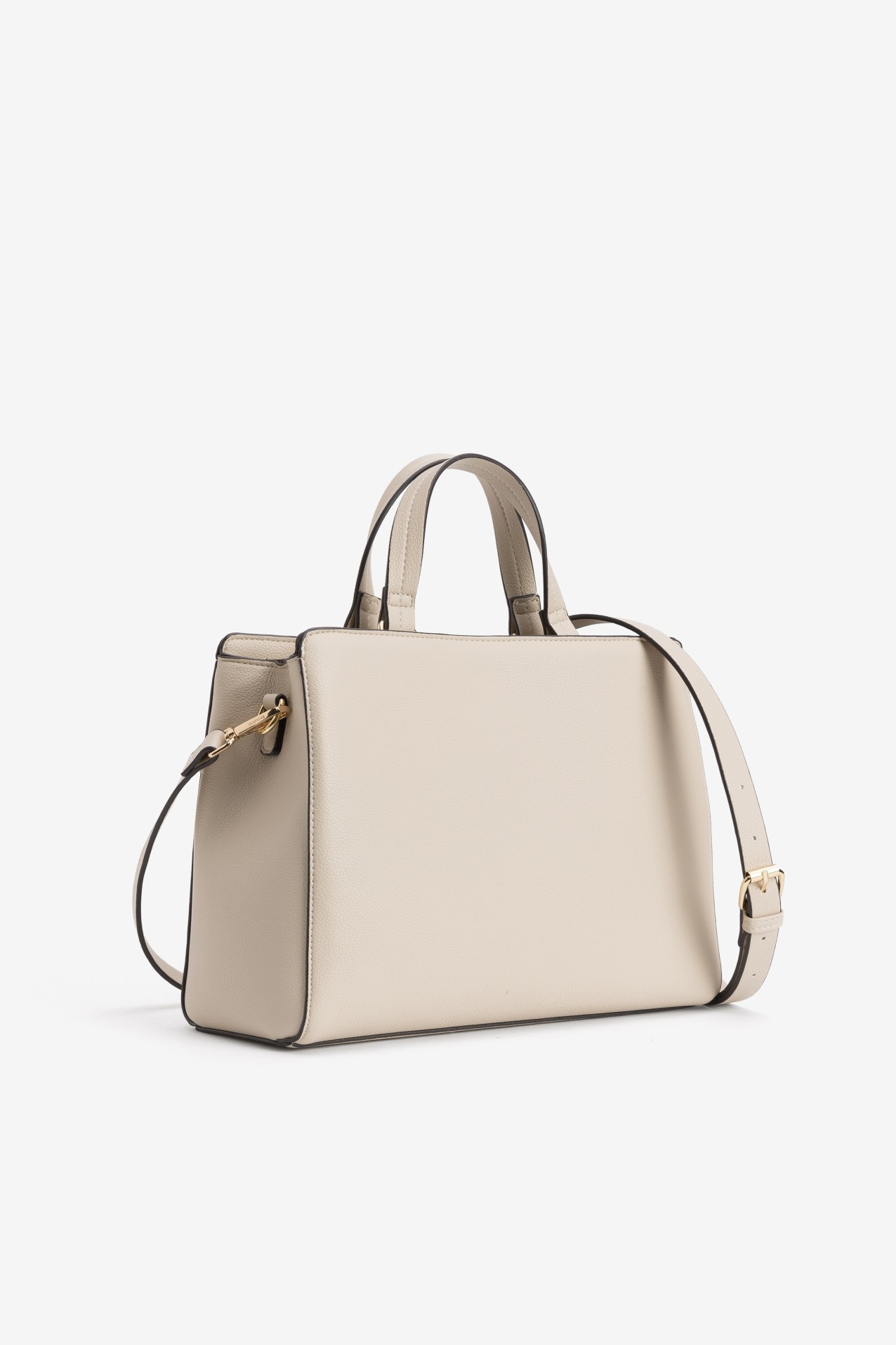 Beige Minimalist Structured Bag