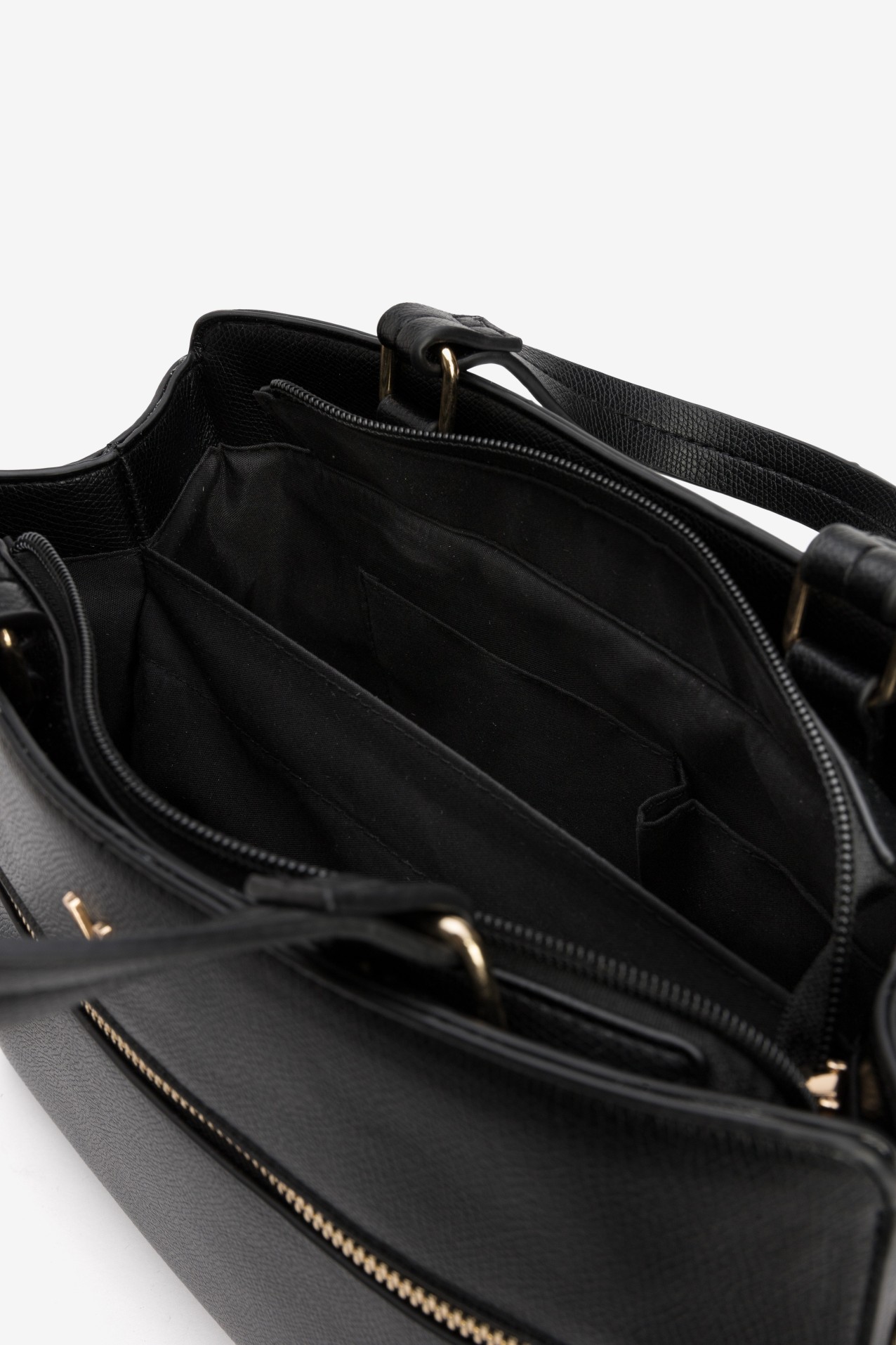 Black Handbag Gold Zipper