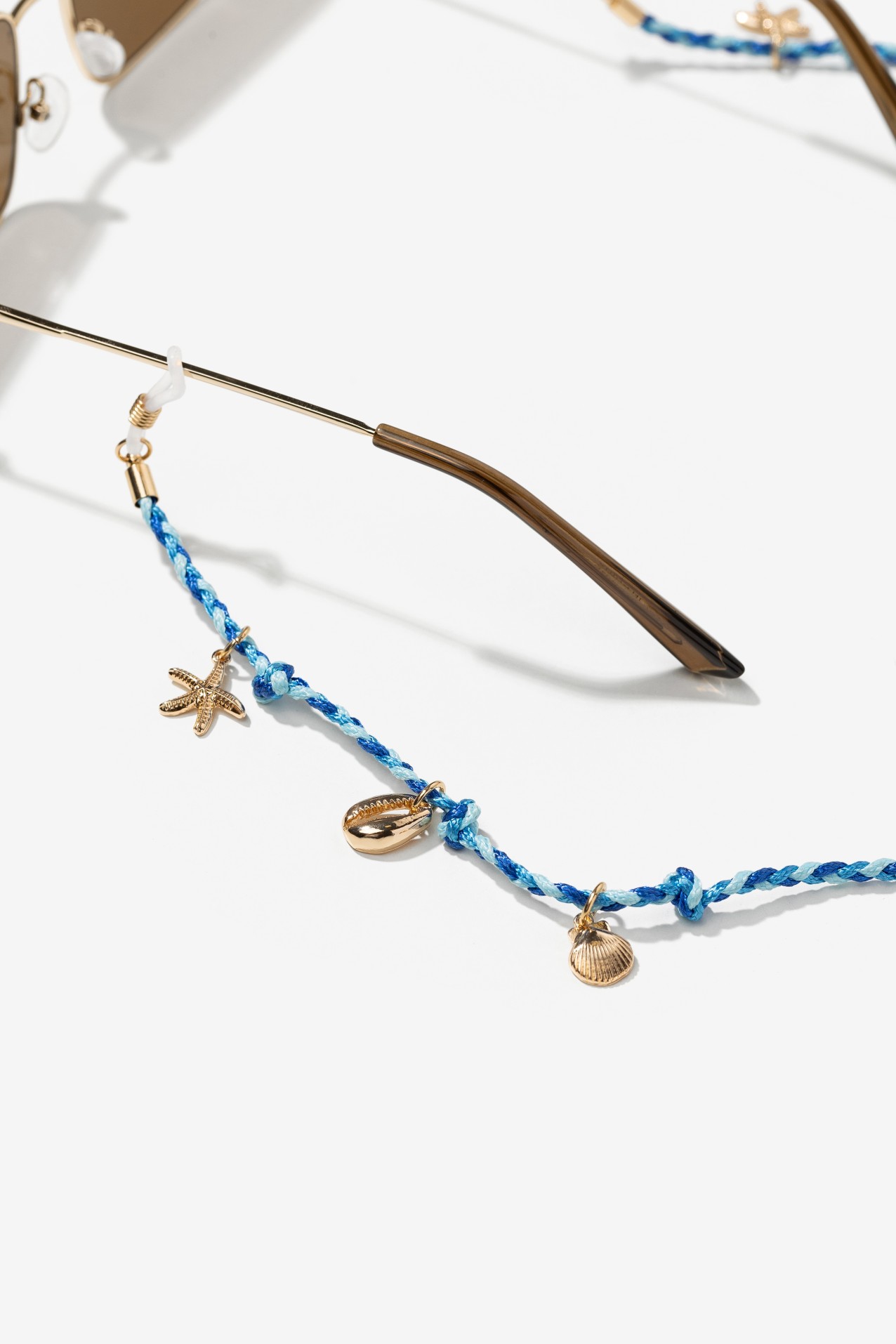 Blue Glasses Chain with Charms