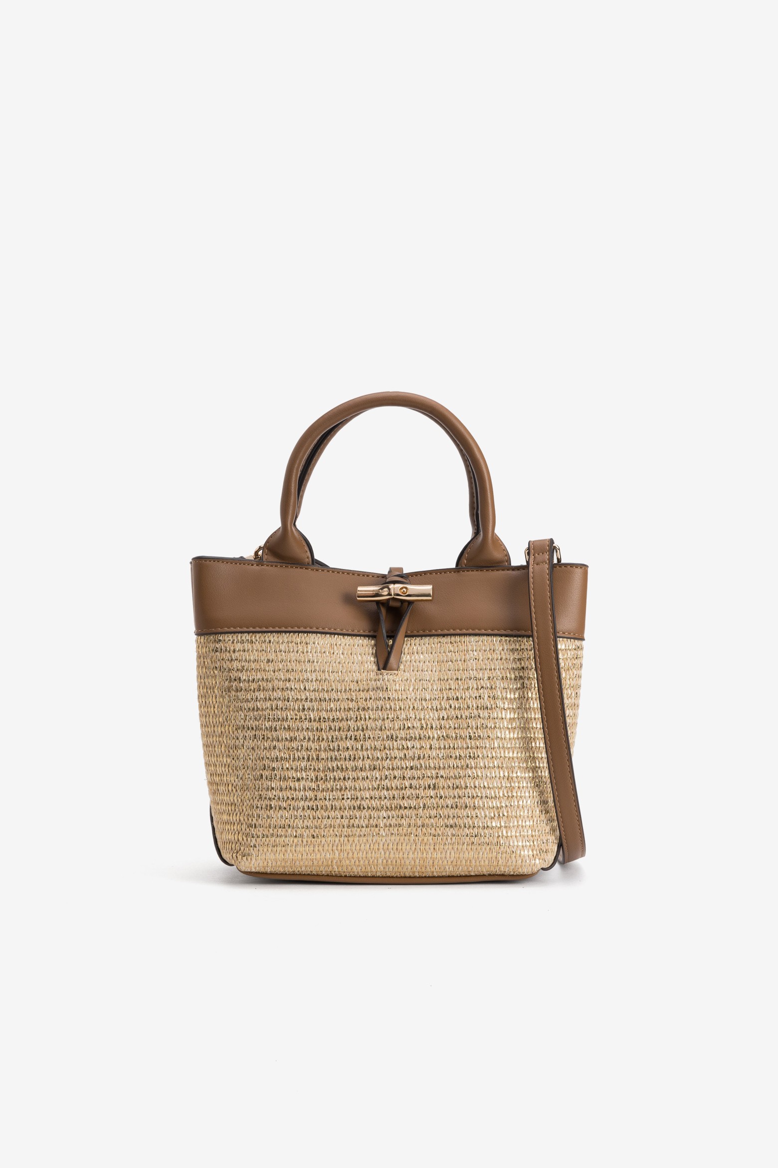 Bolso mini rafia marrón