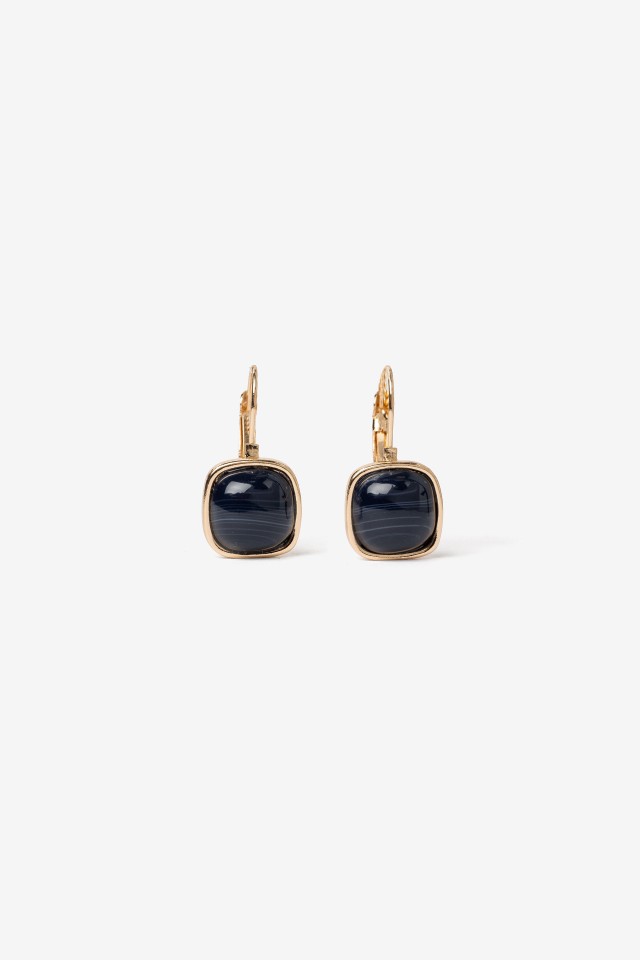 Gold Square Drop Earrings