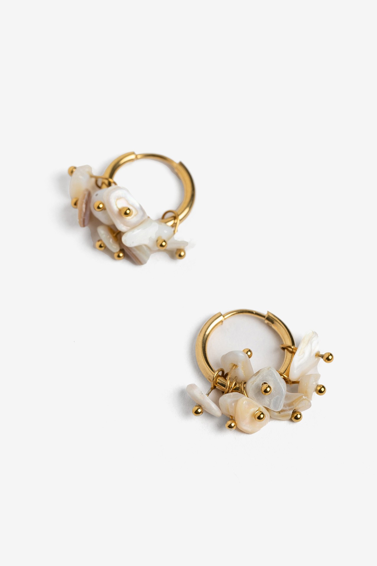 Gold Hoop Earrings Flowers