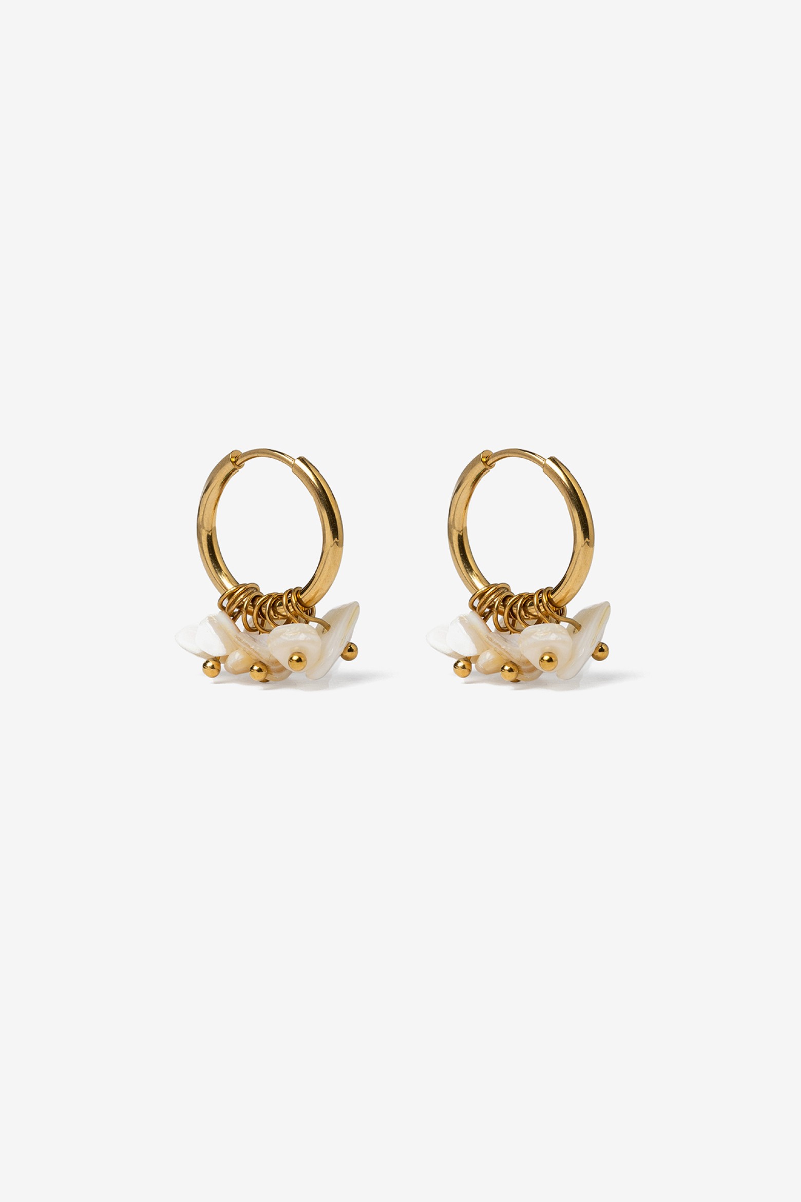 Gold Hoop Earrings Flowers