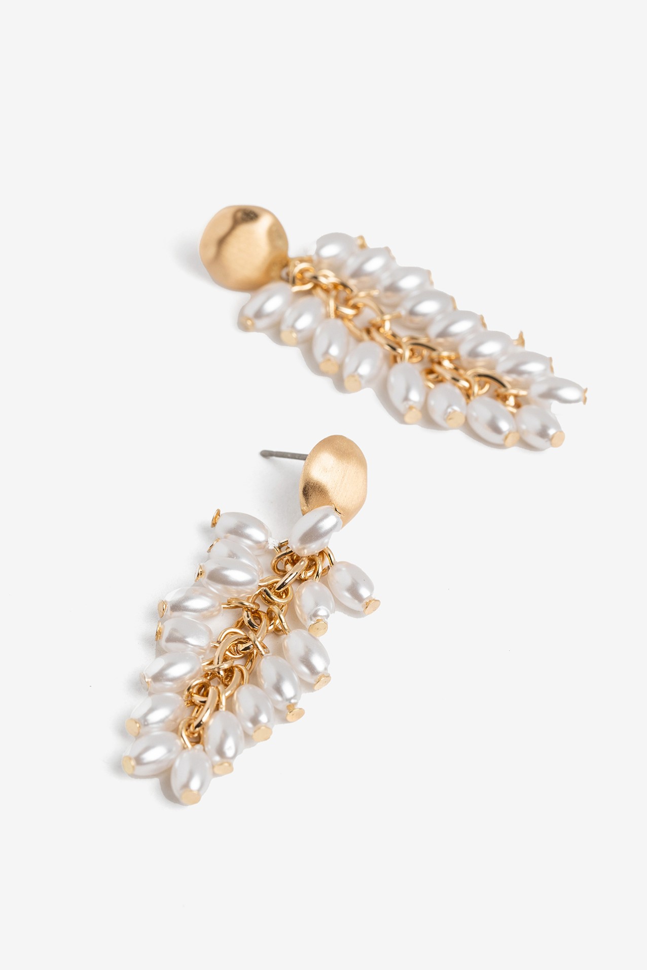 Gold Drop Pearl Earrings