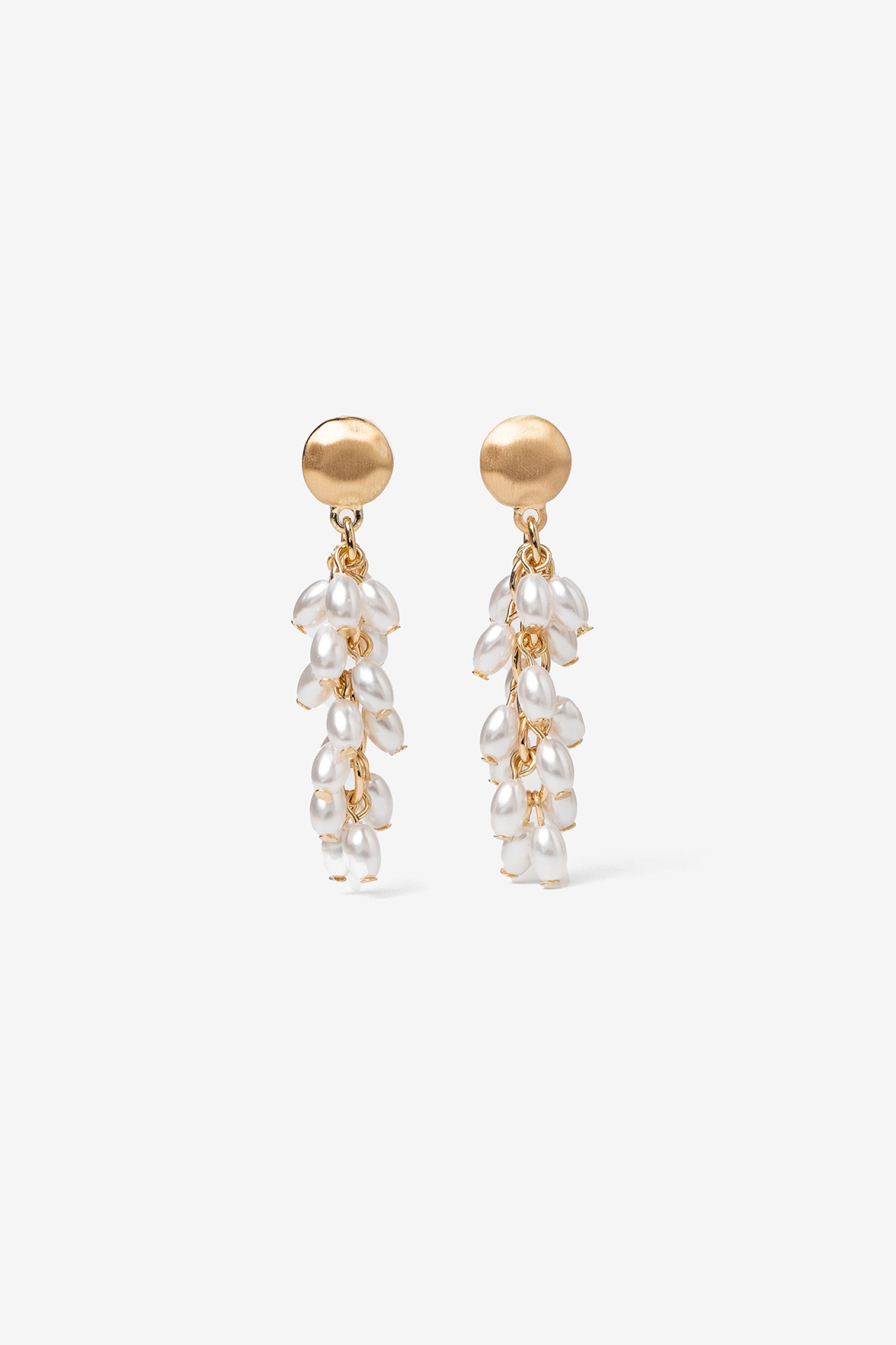 Gold Drop Pearl Earrings