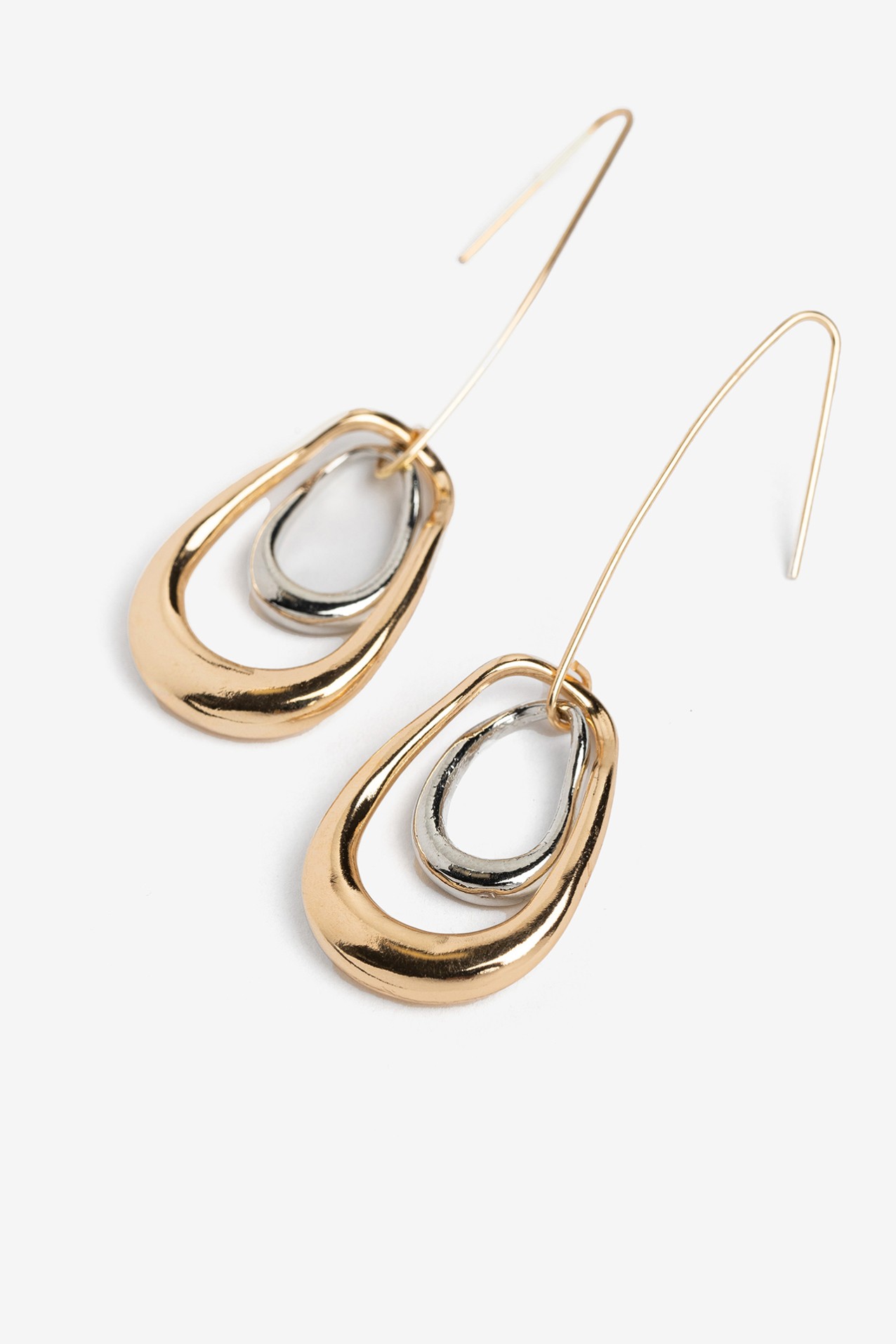 Gold and Silver Drop Earrings