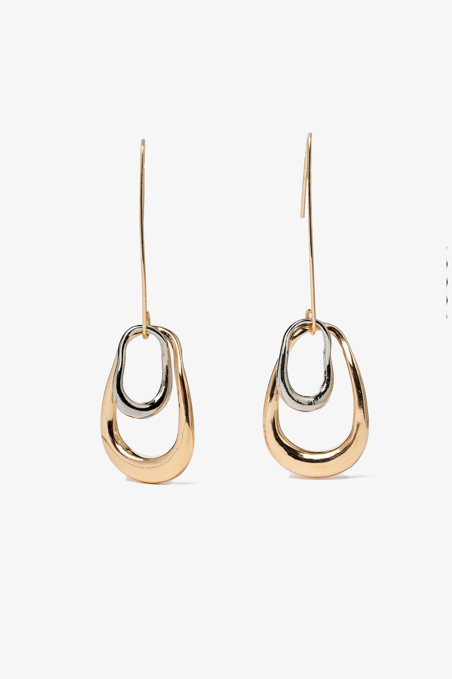 Gold and Silver Drop Earrings