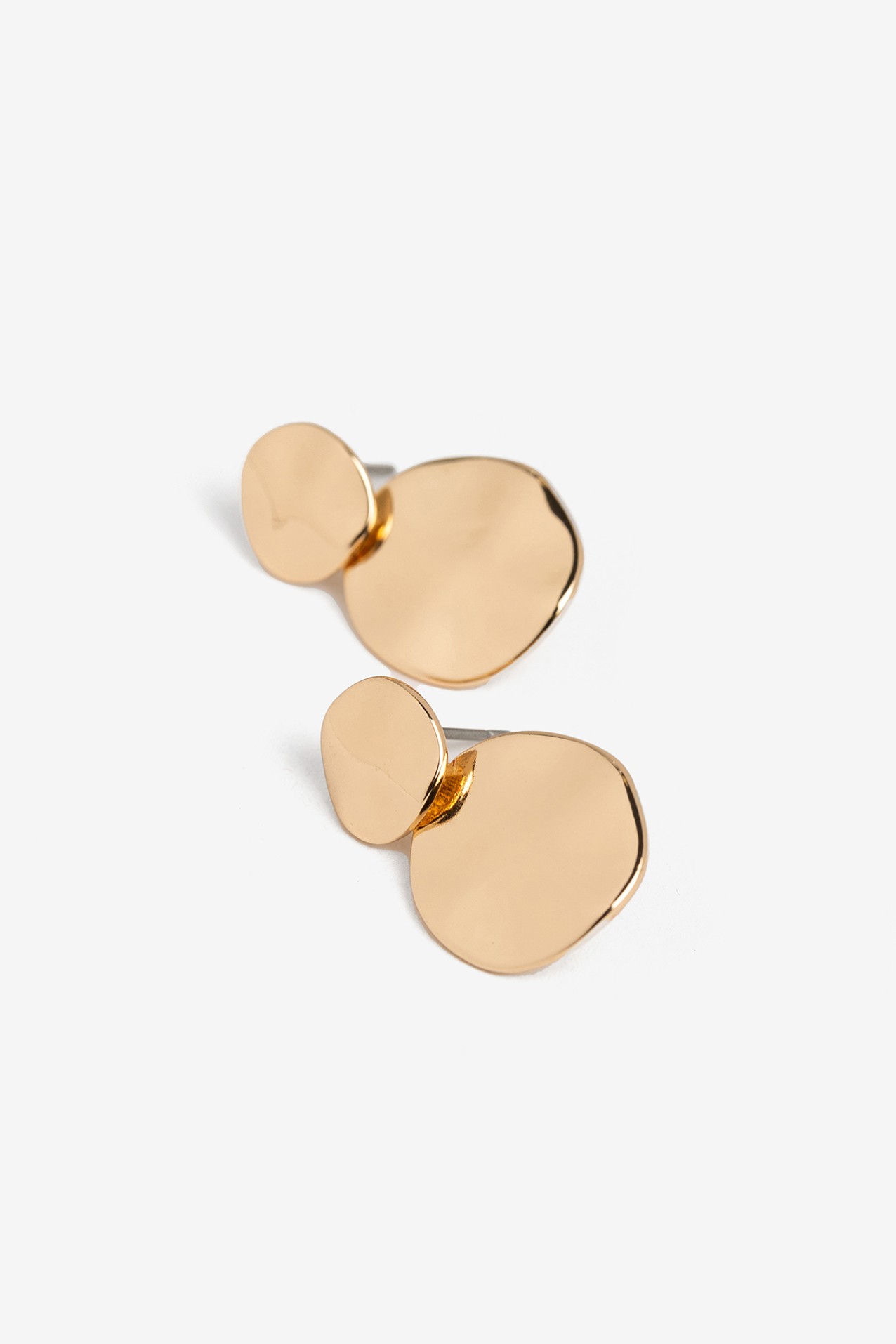 Golden Double Disc Earrings