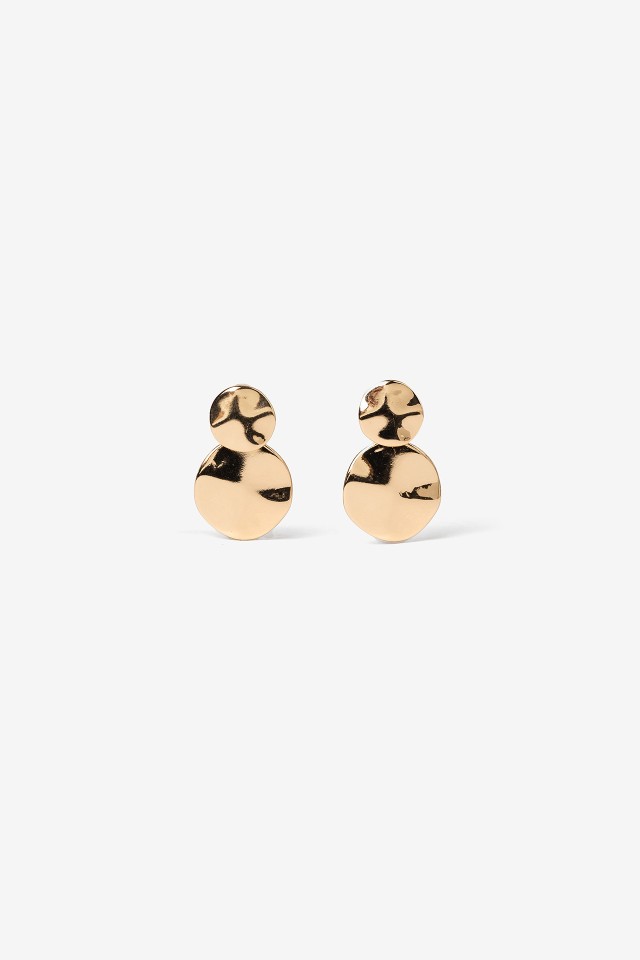 Golden Double Disc Earrings