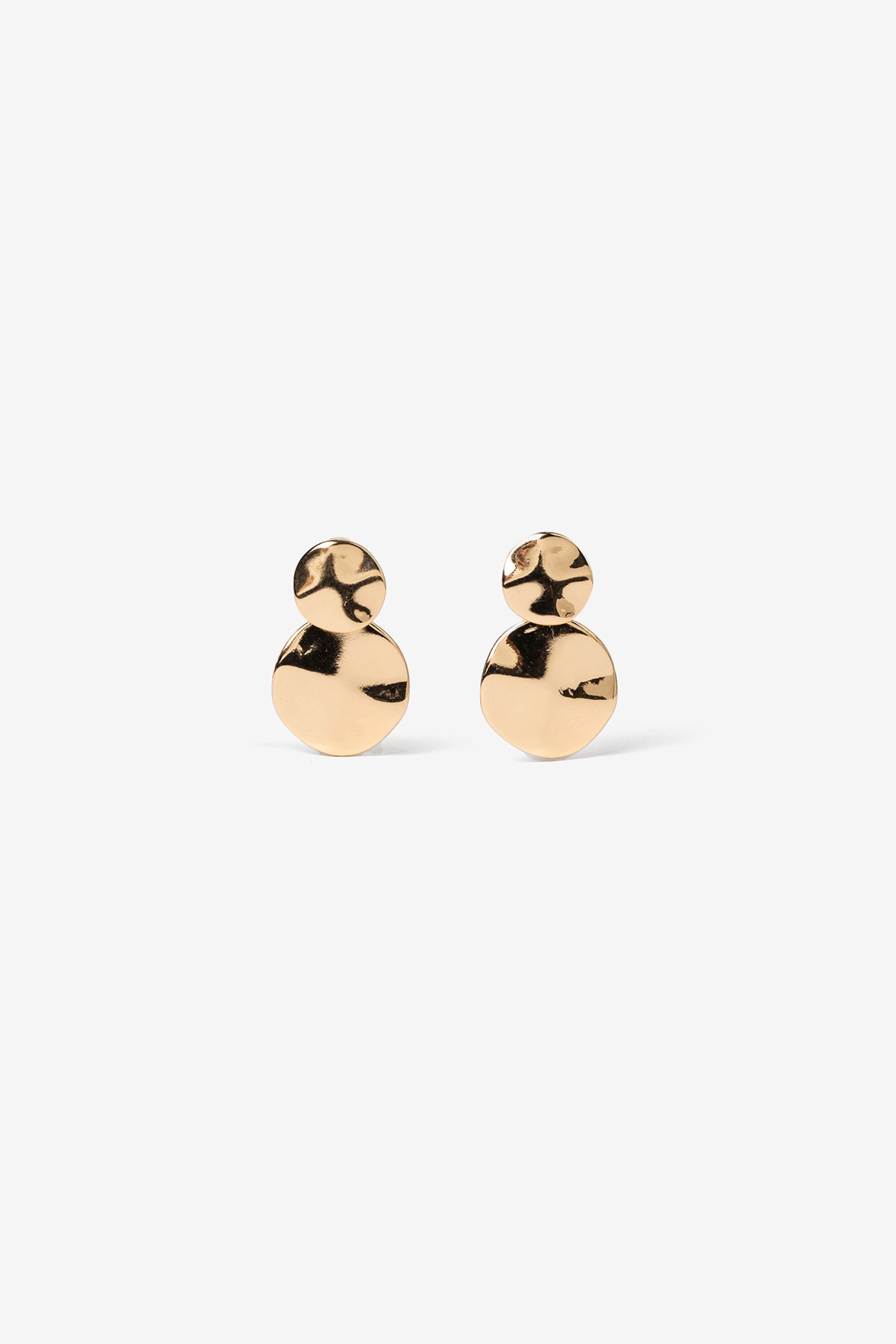 Golden Double Disc Earrings
