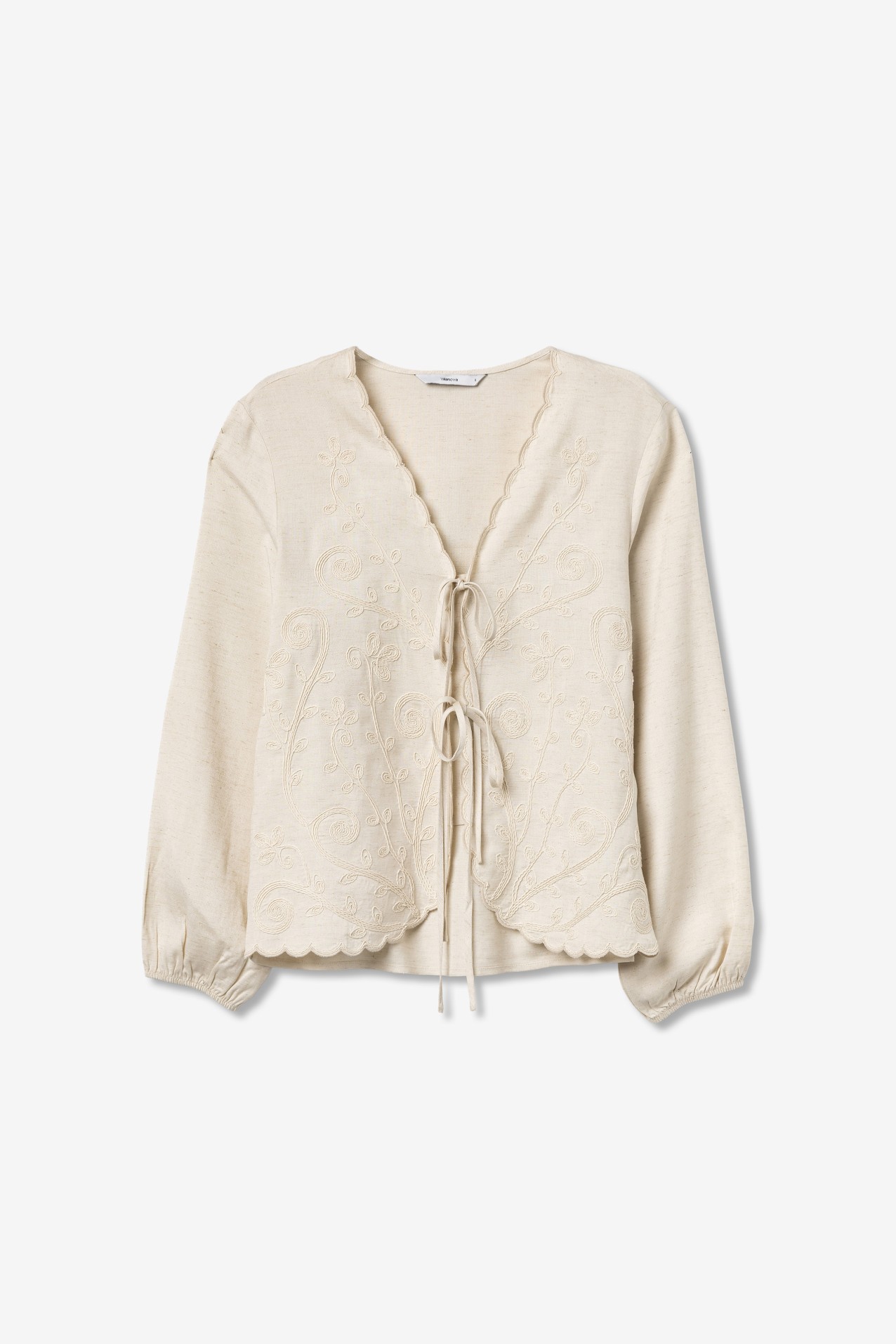 Beige Scalloped Blouse