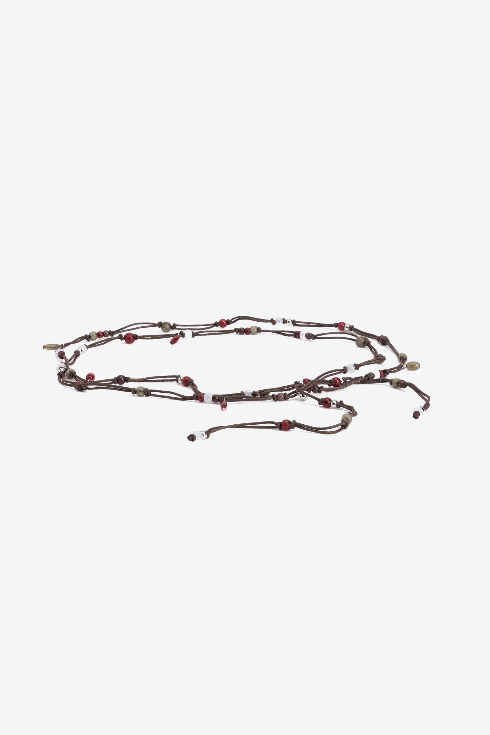 Brown boho beaded belt