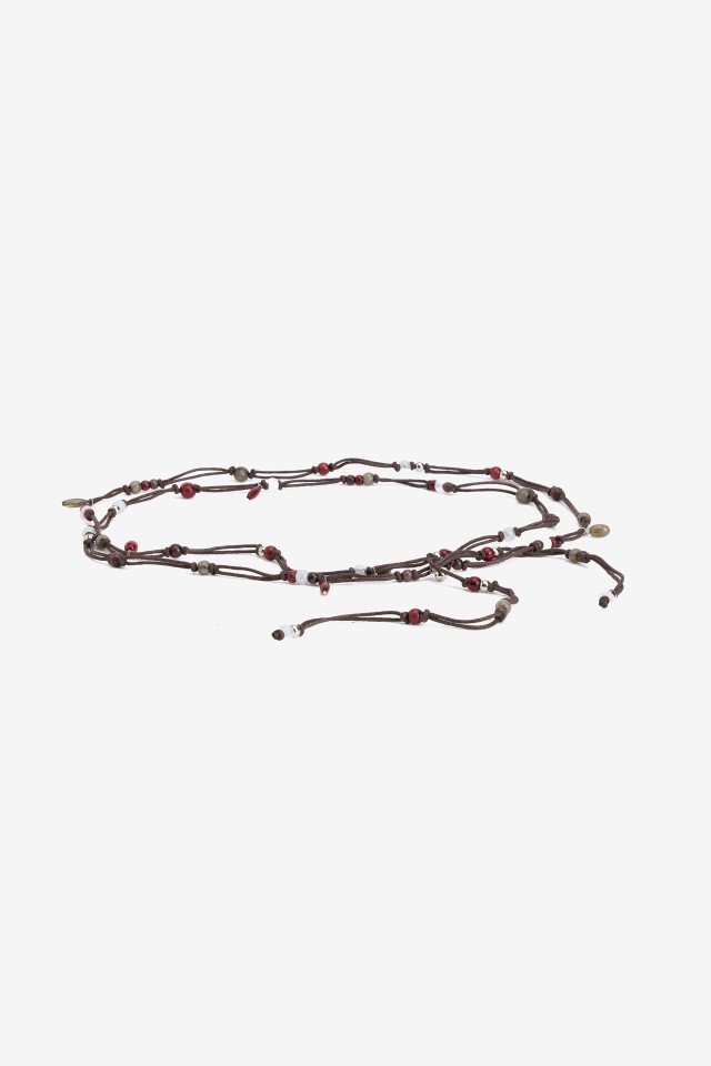 Brown boho beaded belt