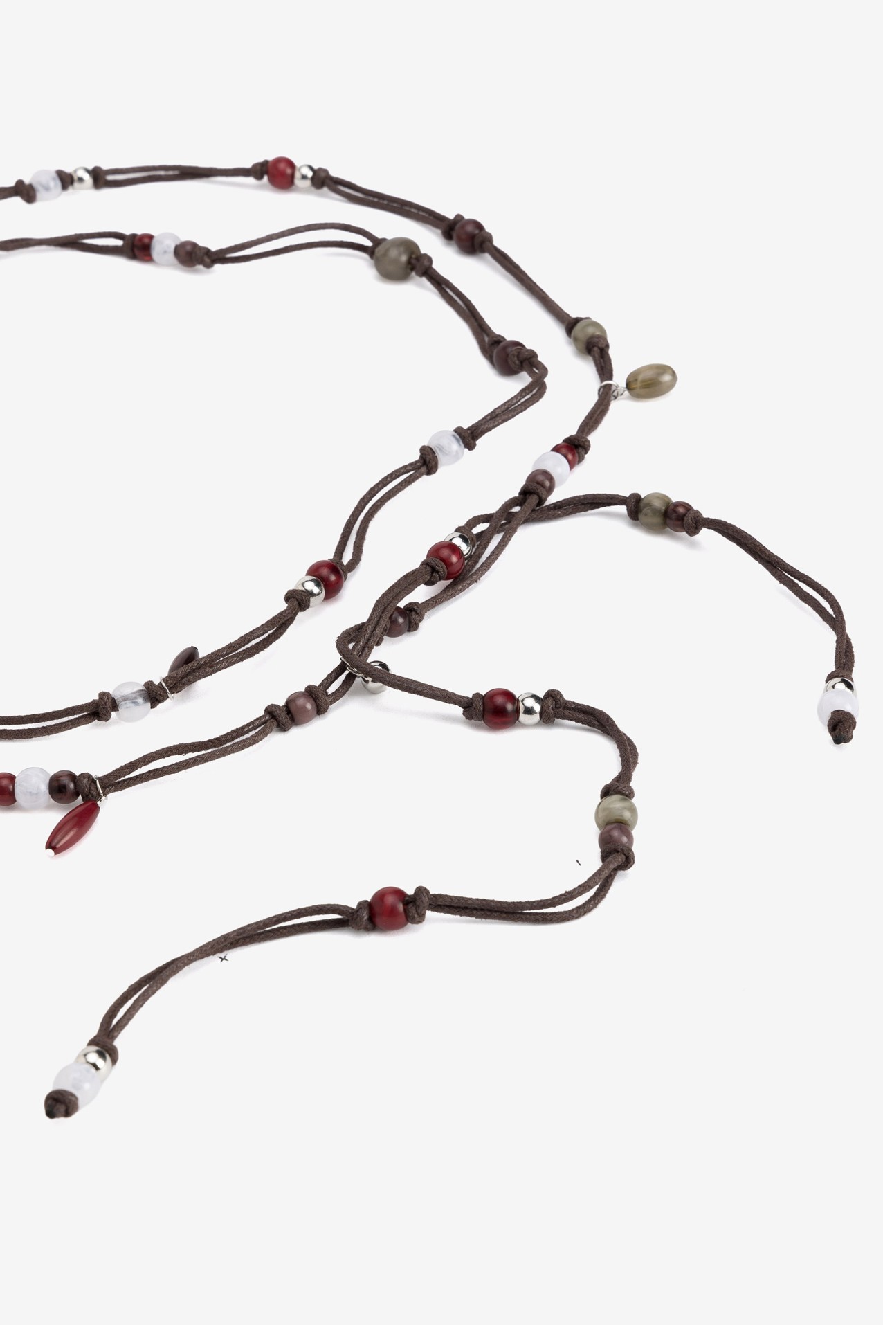 Brown boho beaded belt