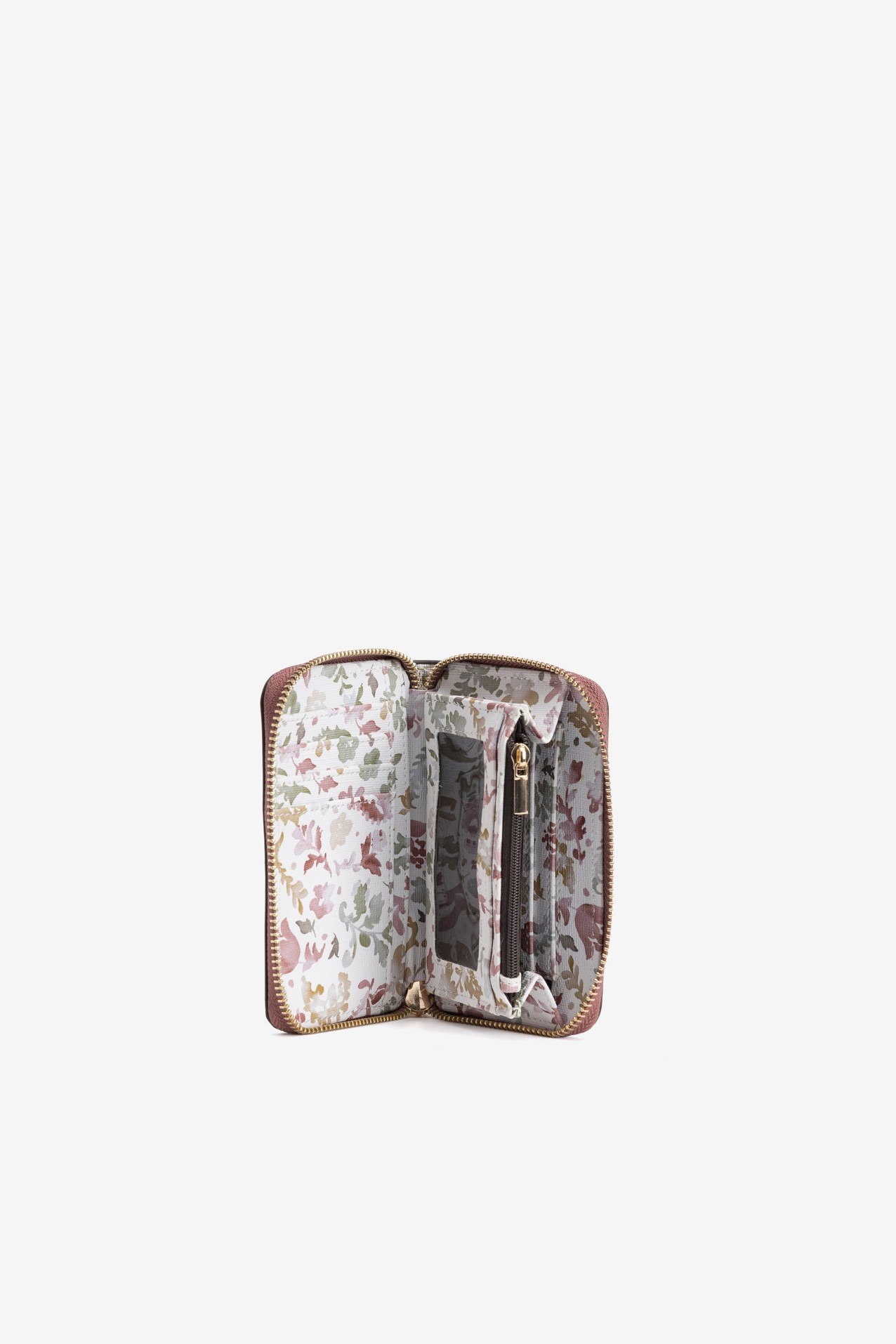 Porta moedas floral rosa