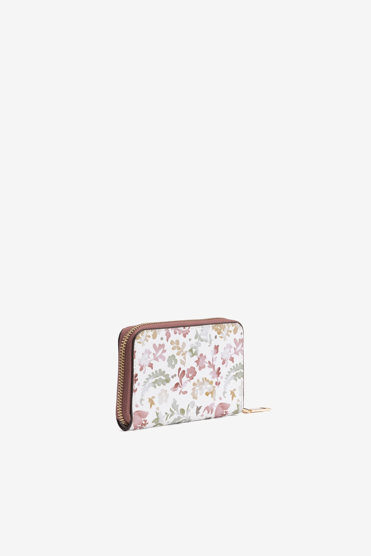 Porta moedas floral rosa