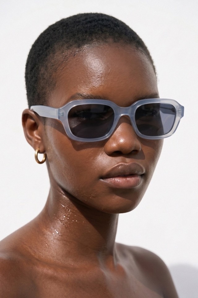 Blue Rectangle Sunglasses