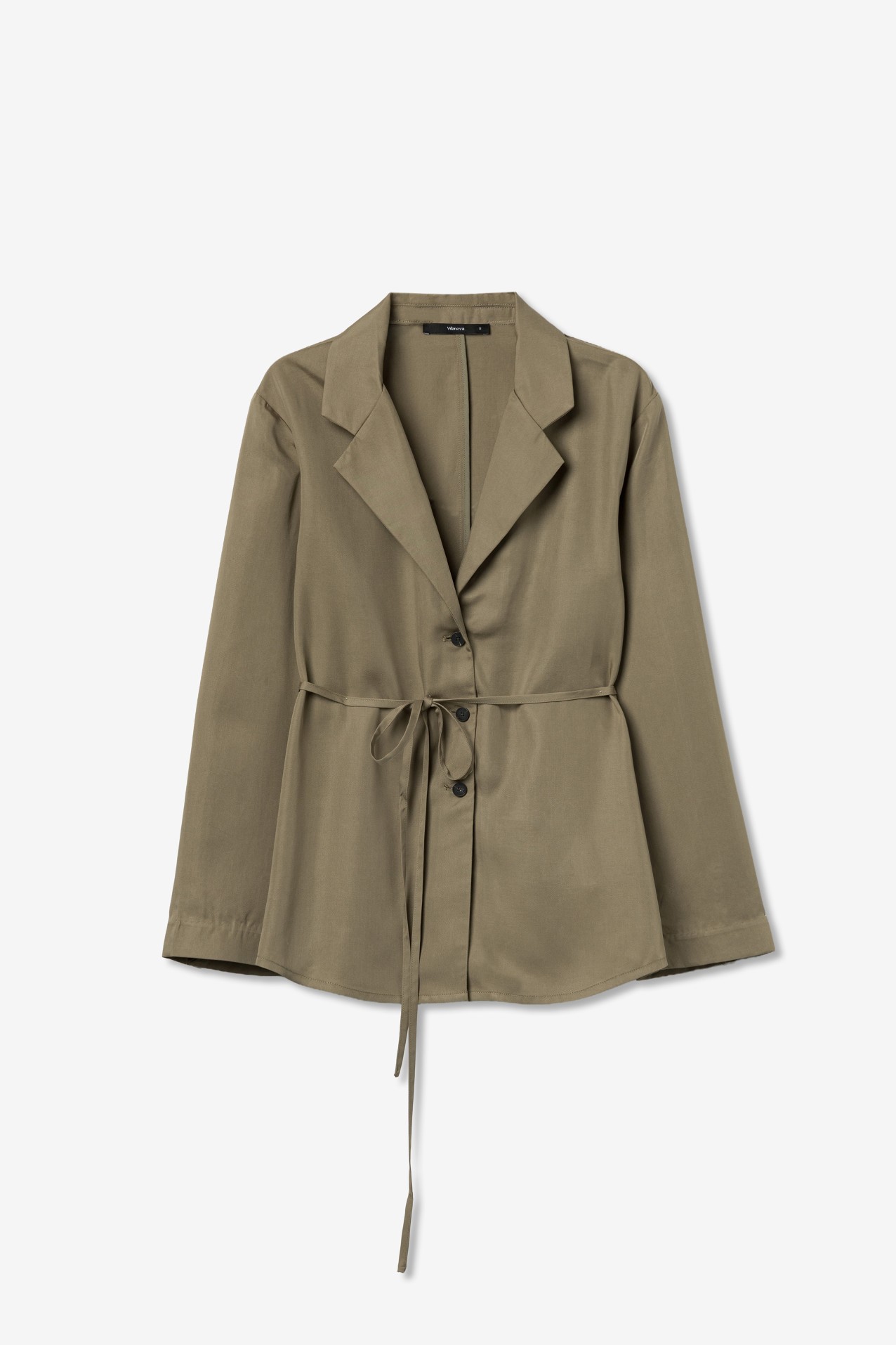 Short Green Waist Tie Jacket