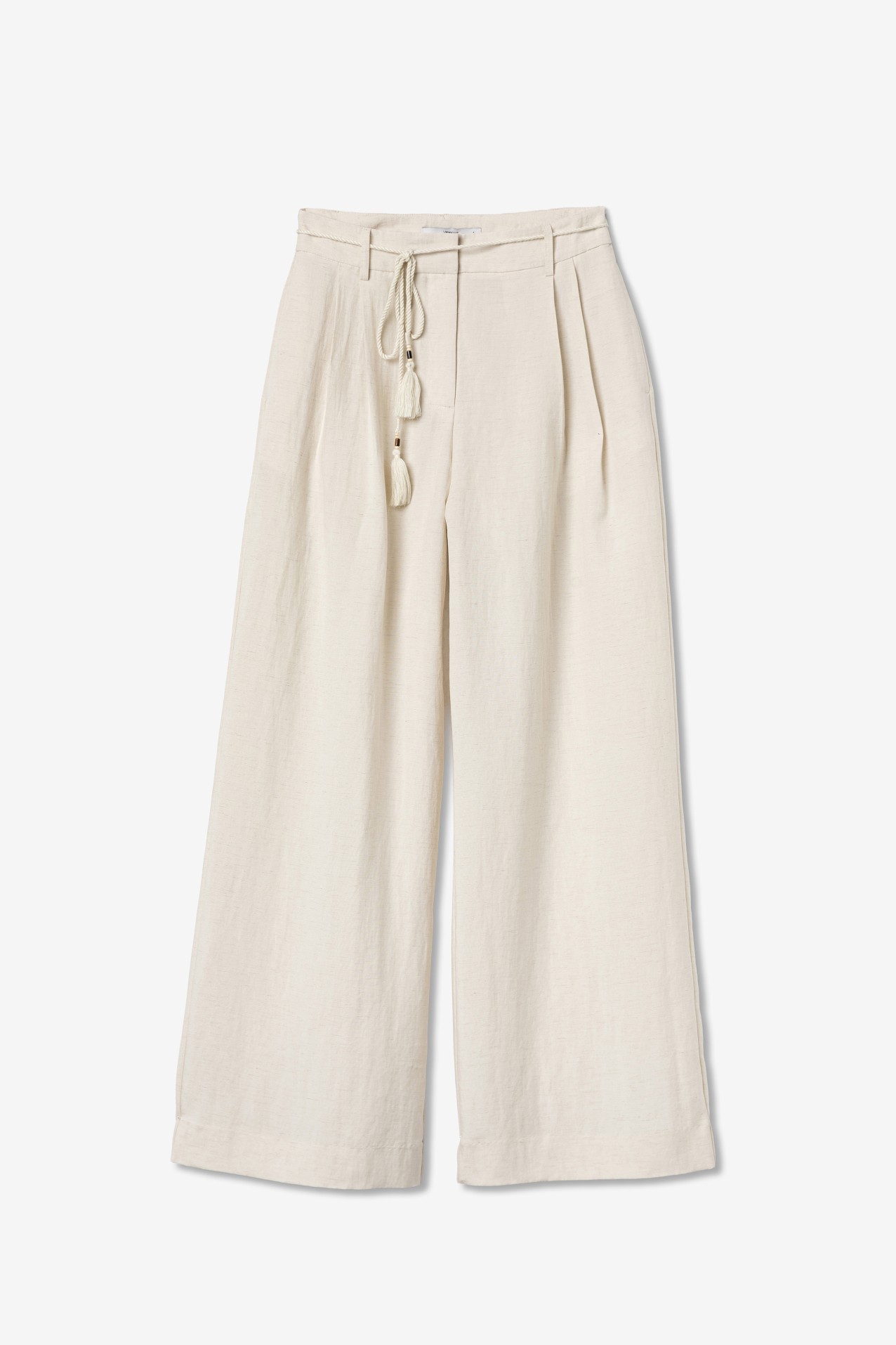 Beige Palazzo Wide Trousers