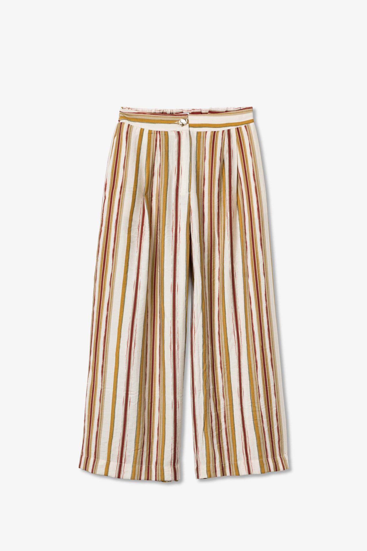 Striped Wide Culotte Pants