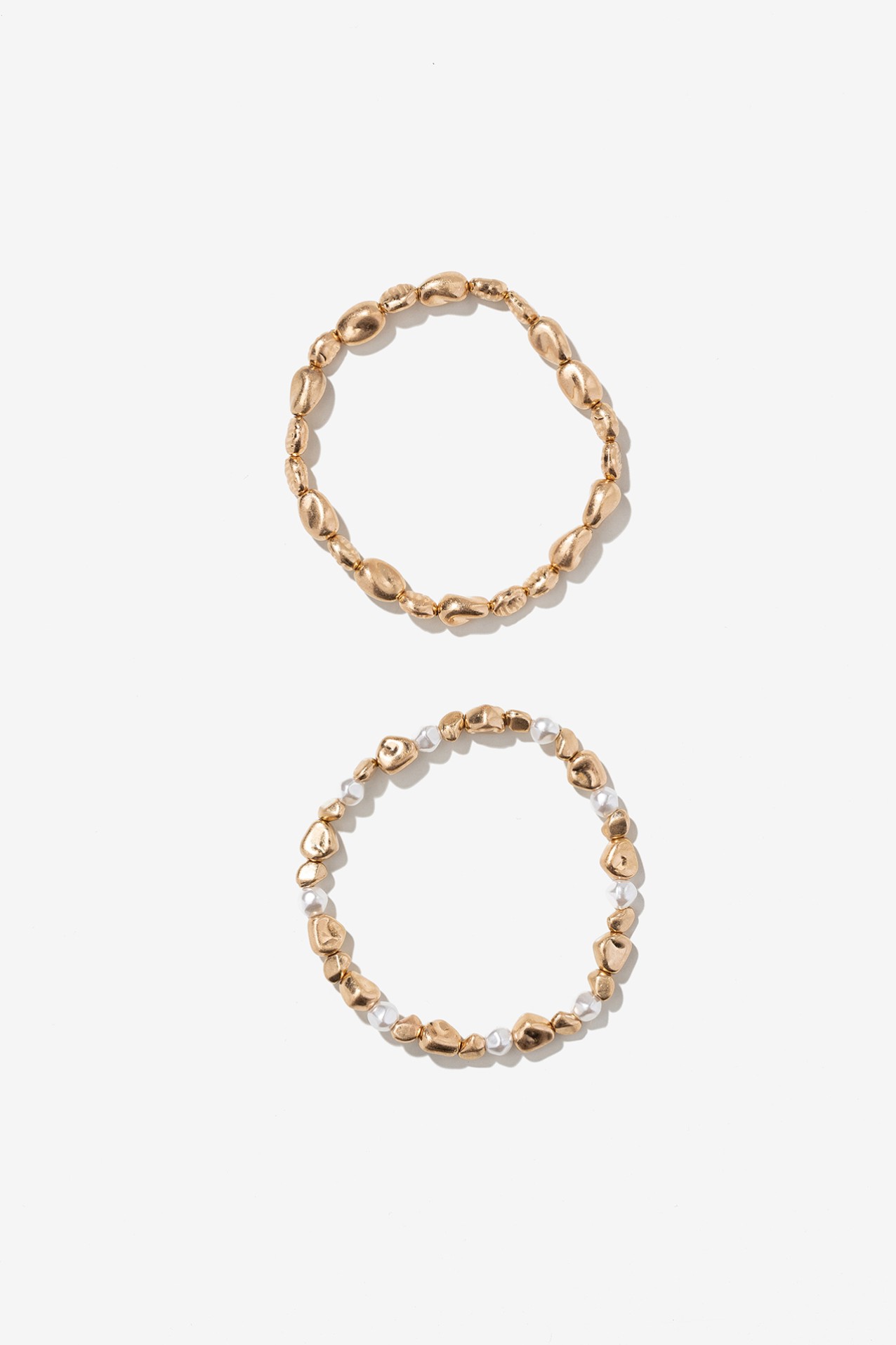 Golden Beaded Bracelets Set