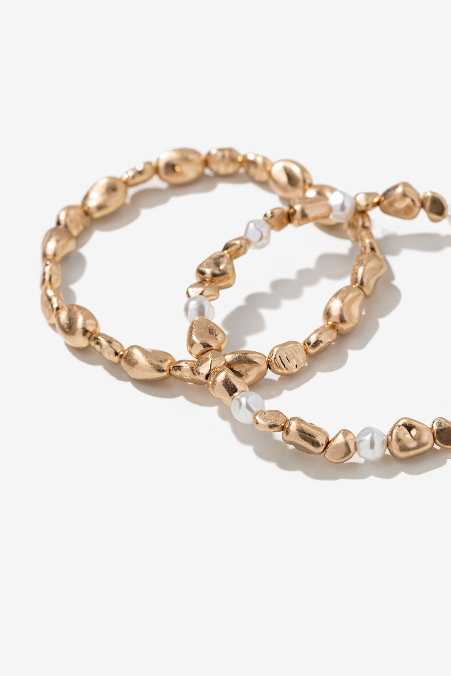 Golden Beaded Bracelets Set