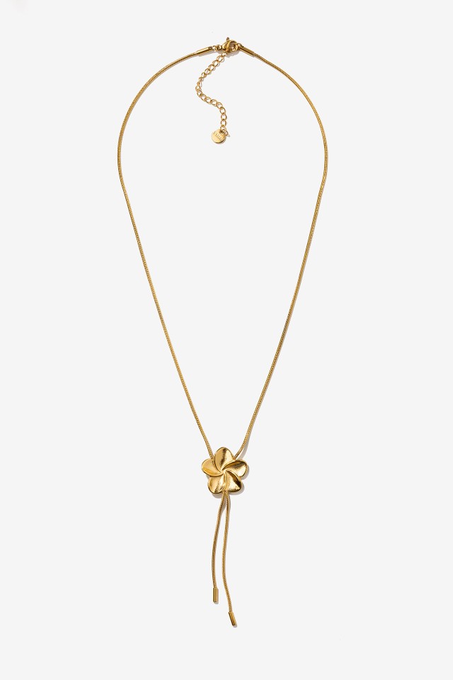 Gold Flower Pendant Necklace
