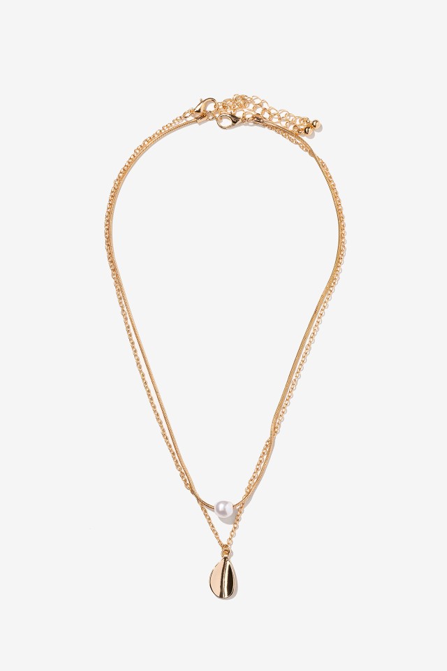 Layered Gold Necklace Drop