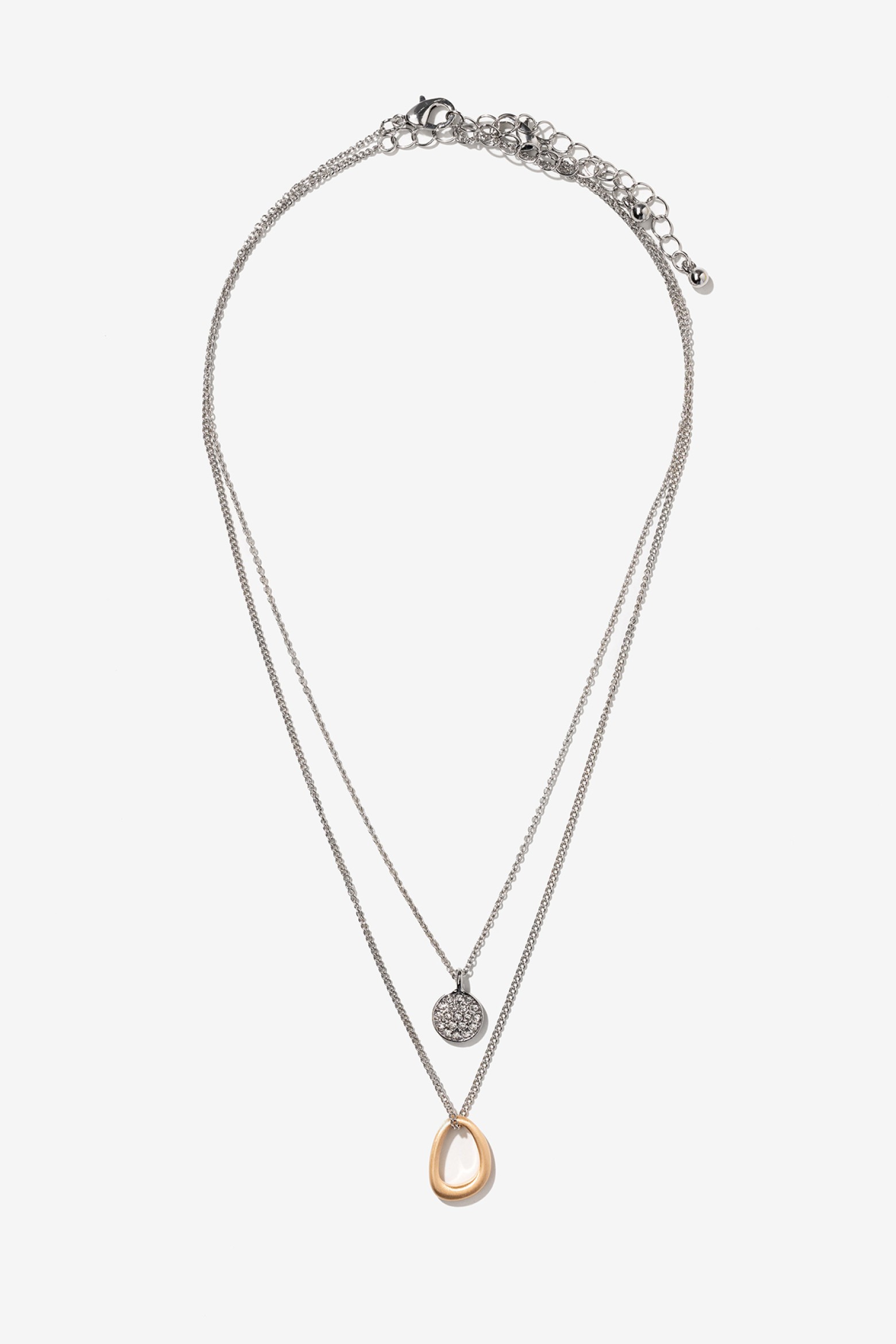 Layered Silver Necklace Set