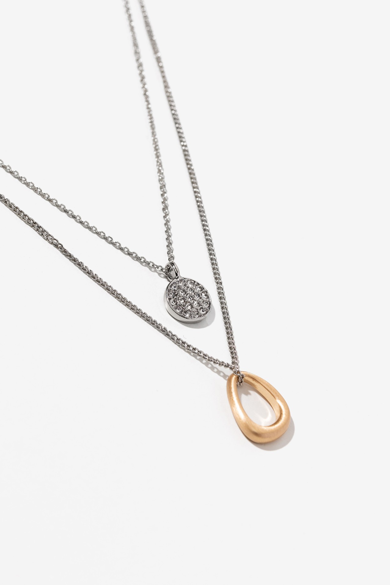 Layered Silver Necklace Set