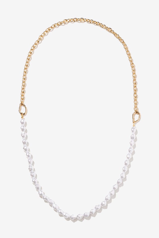 Gold Chain and Pearl Necklace
