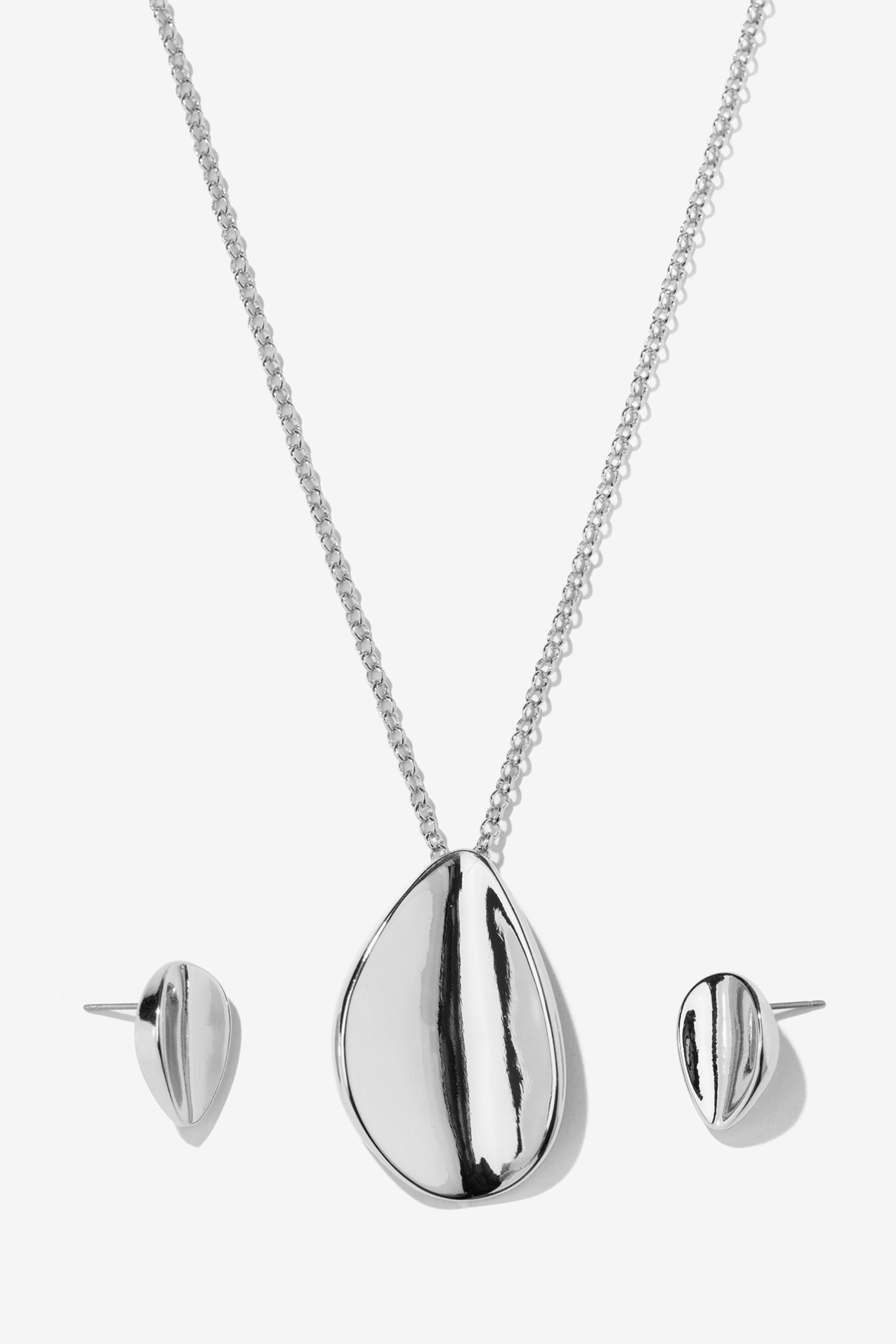Silver Minimal Necklace Set