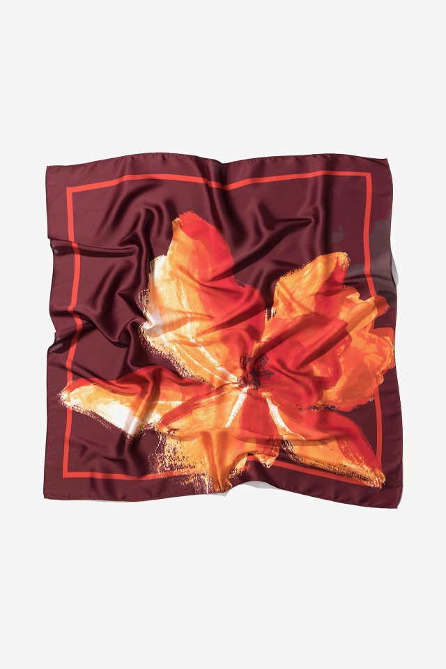 Red Floral Bandana Scarf