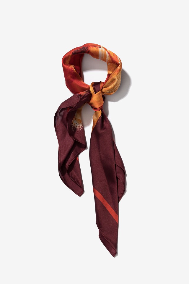 Red Floral Bandana Scarf