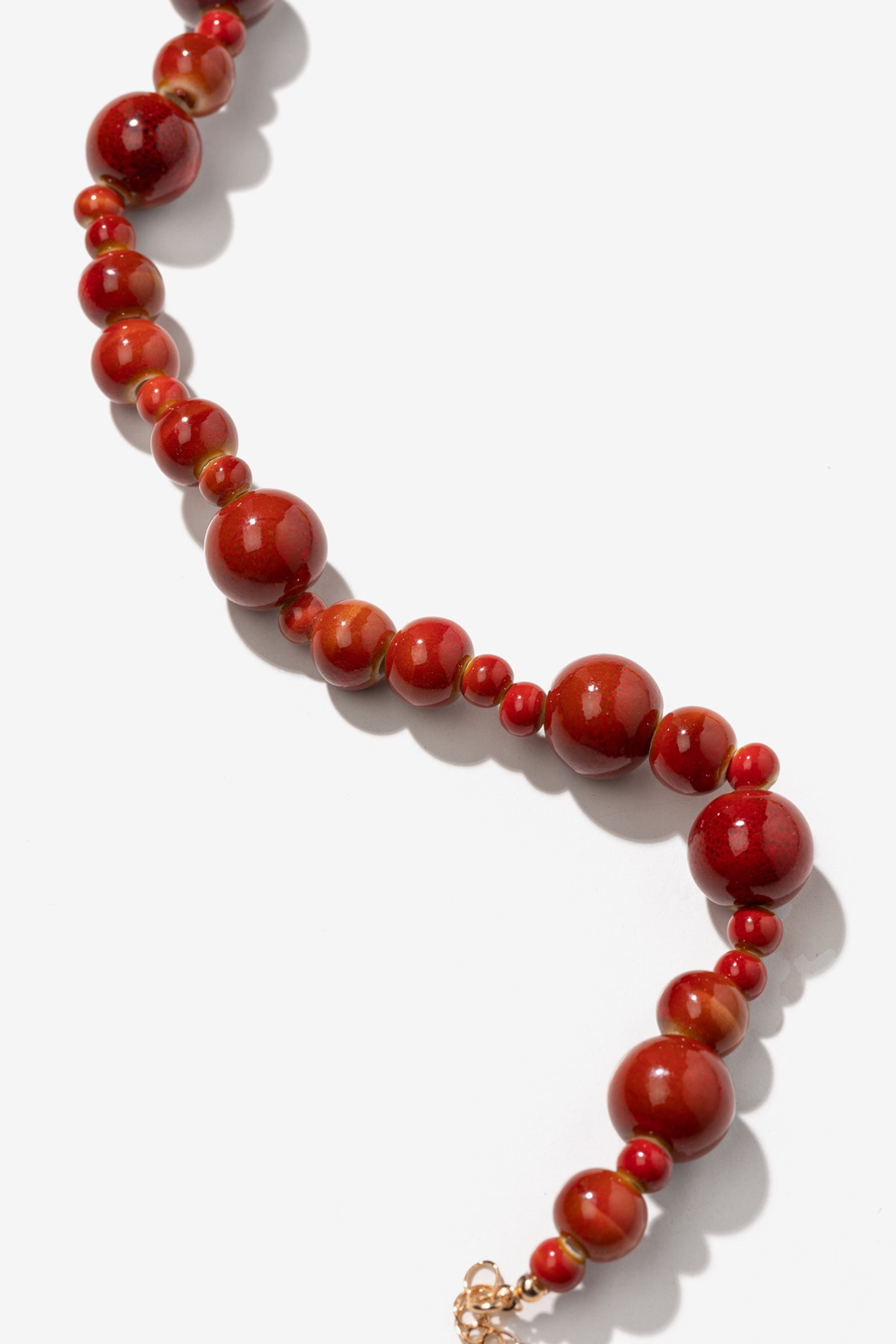 Red beaded chunky necklace