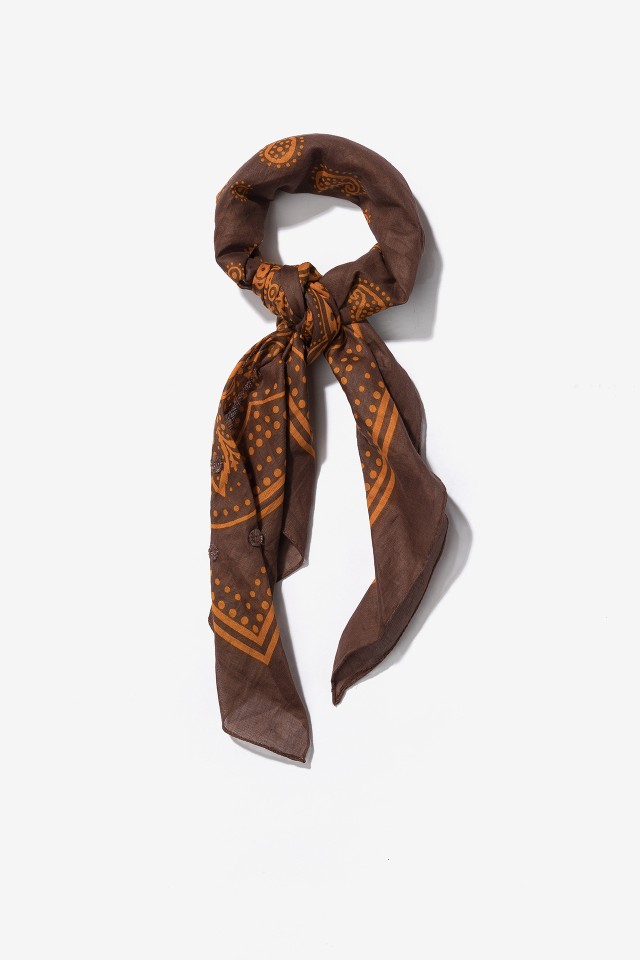 Brown Paisley Skinny Bandana