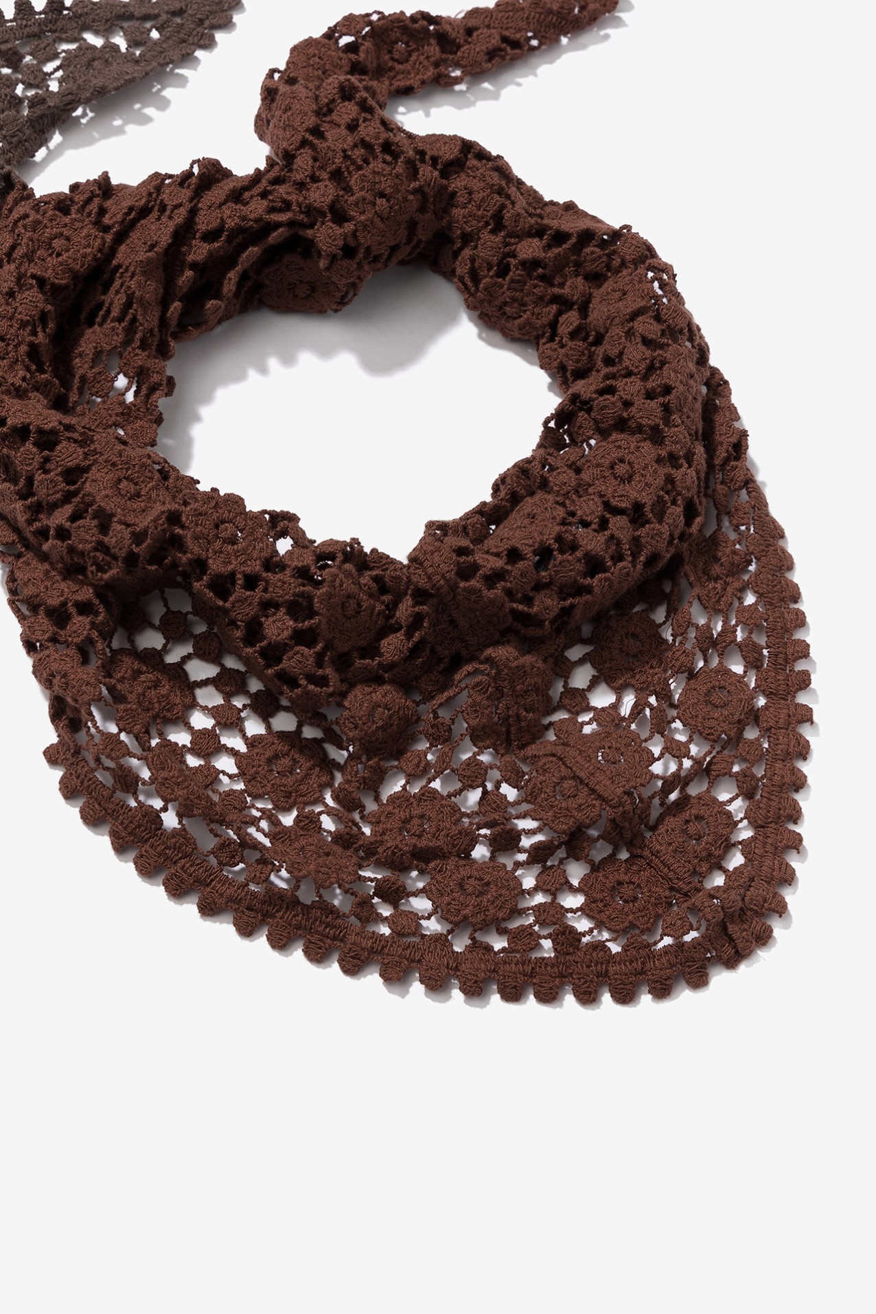 Brown Lace Crochet Bandana