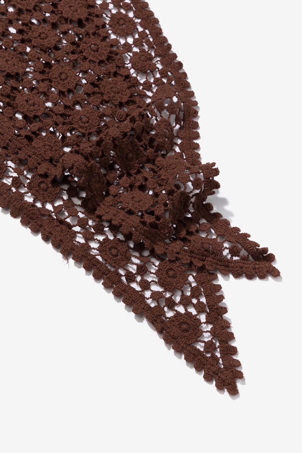 Brown Lace Crochet Bandana