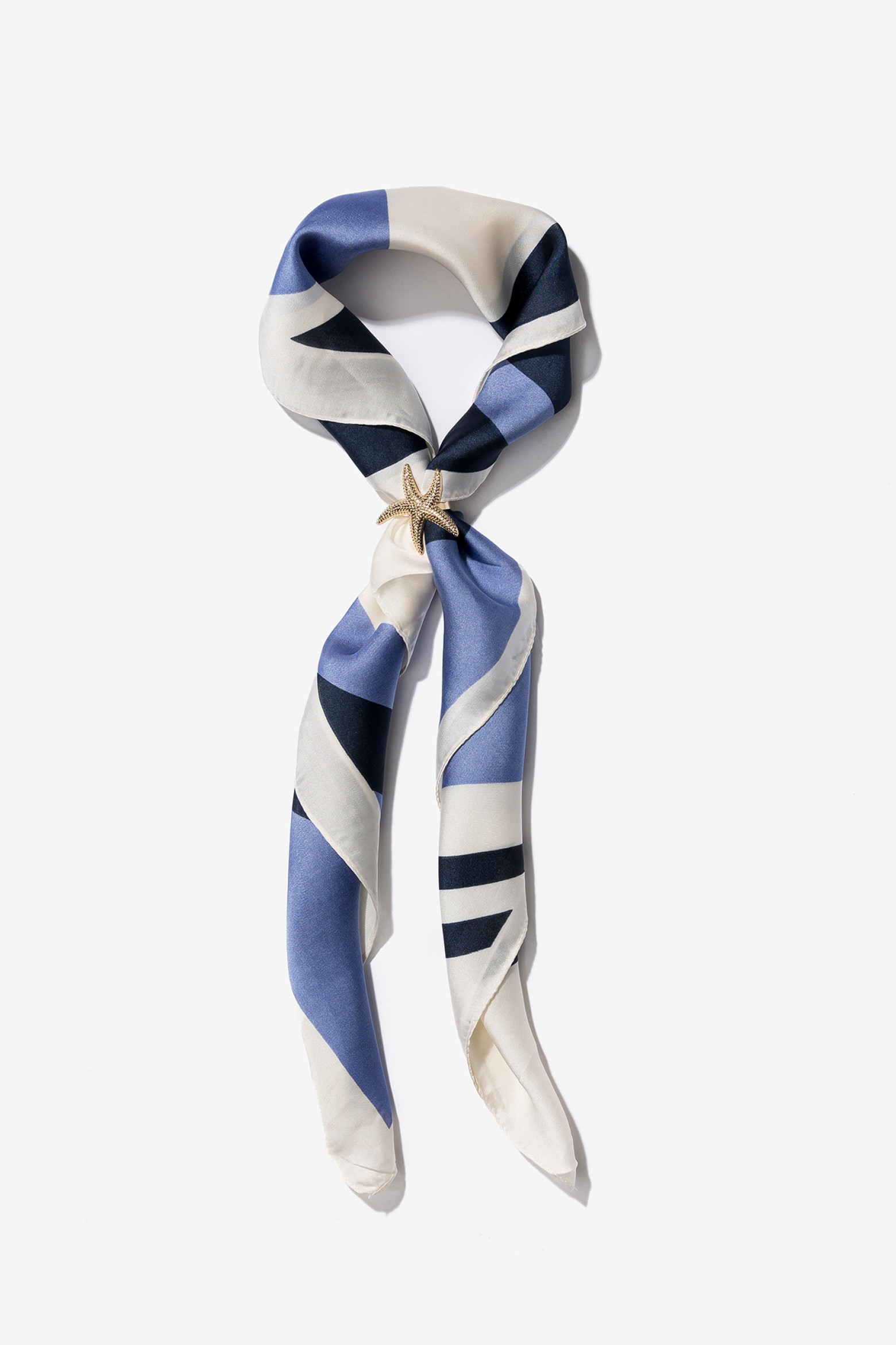 Blue Striped Bandana Scarf