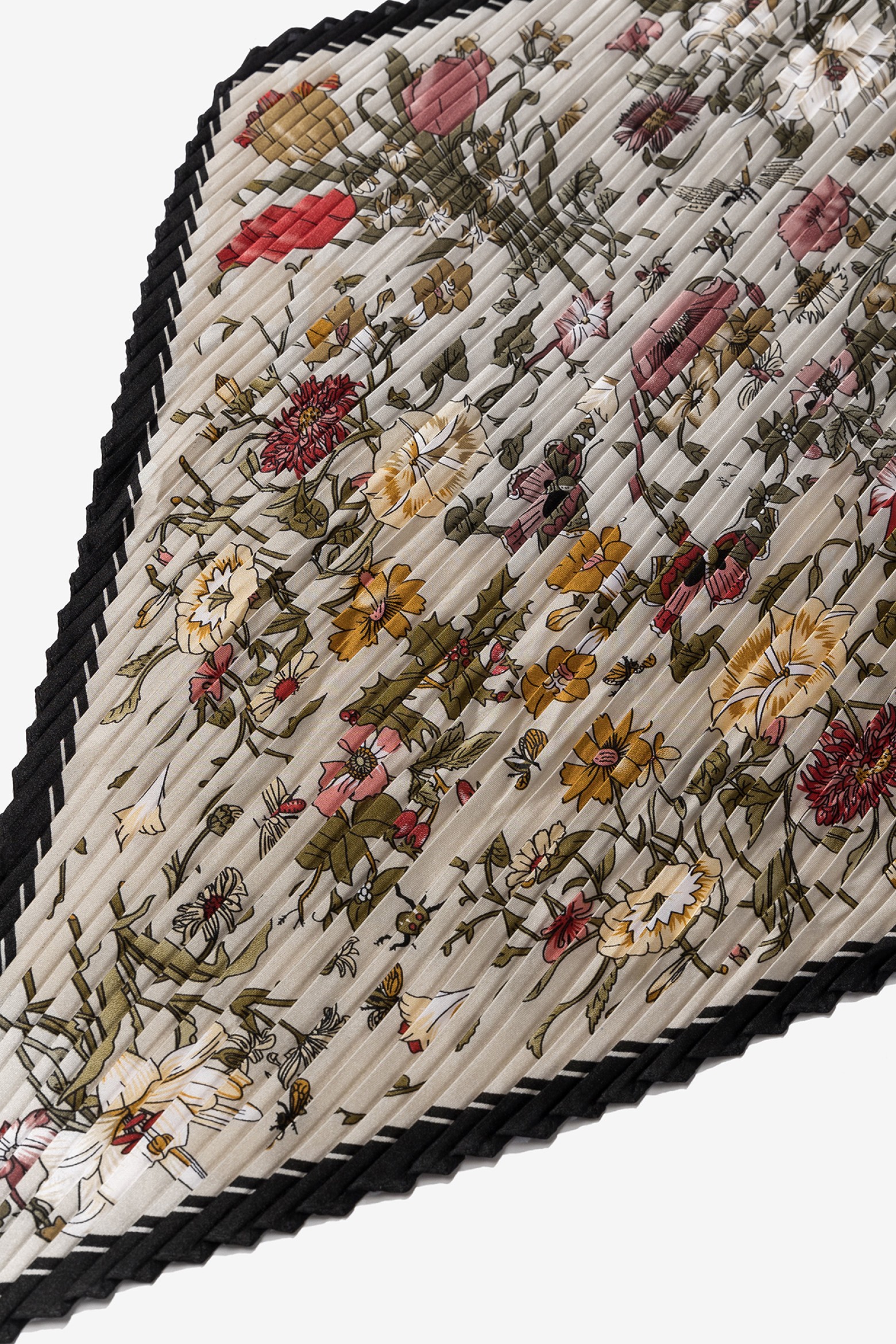 Pleated Floral Skinny Scarf