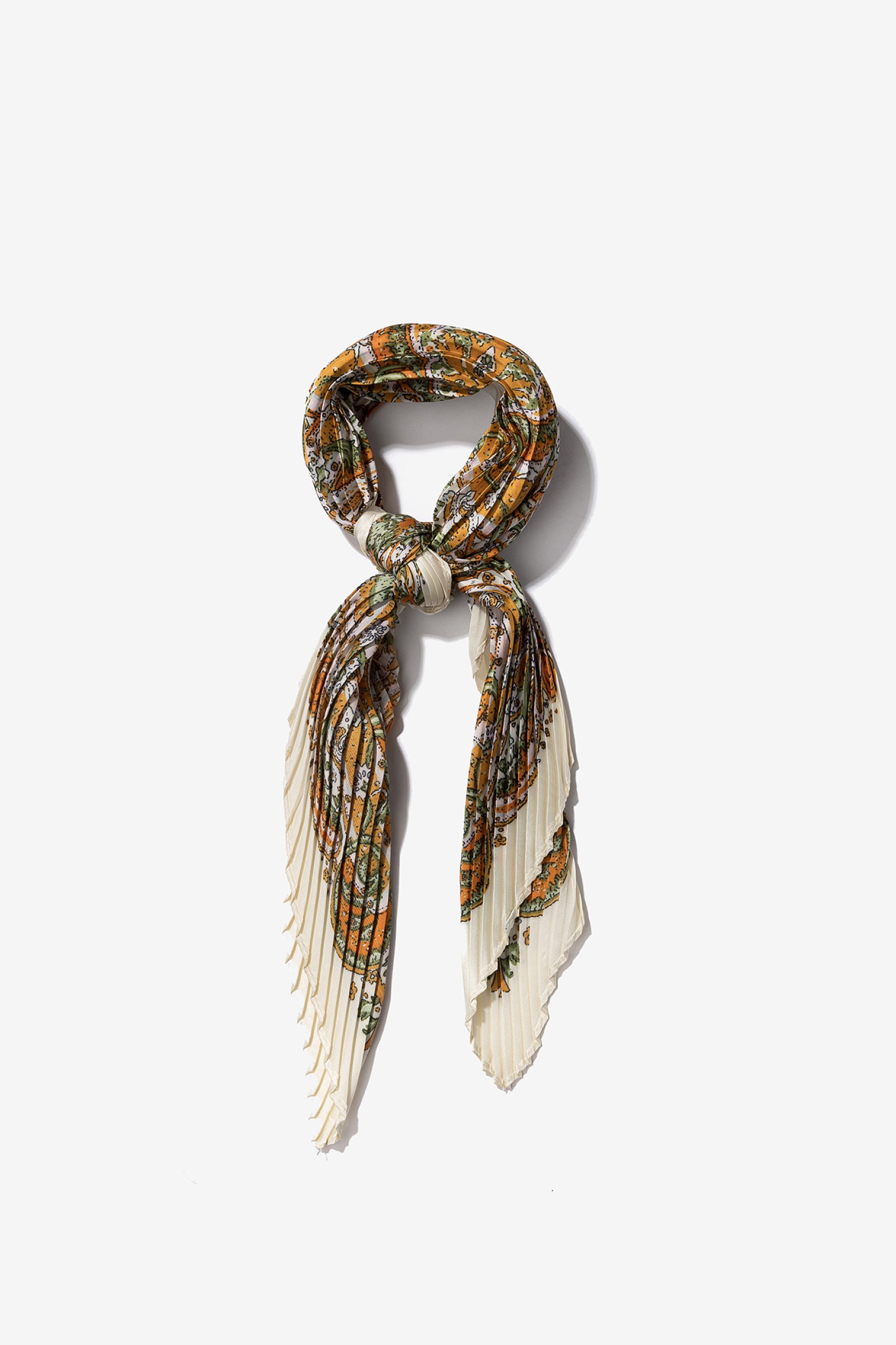 Bandana plissada estampada cru